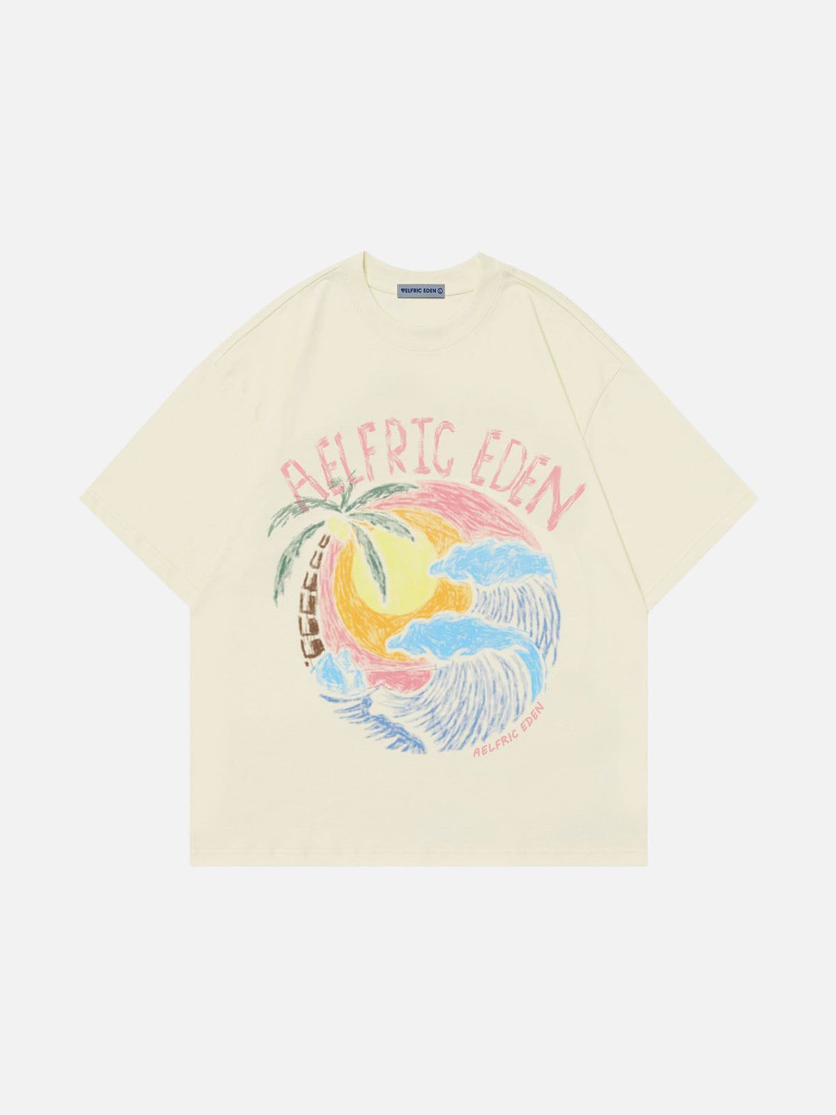 Graffiti Sunset Print T-Shirt | Aelfric Eden Cotton Tee