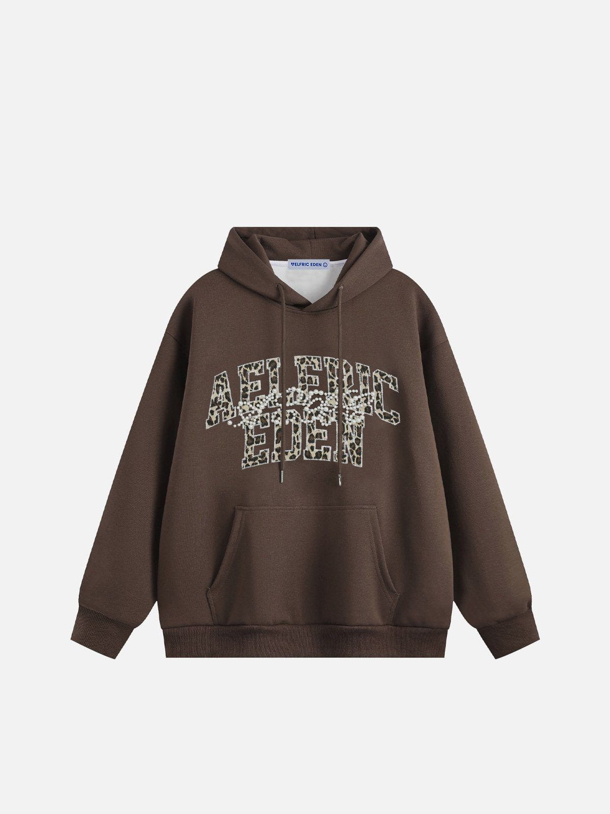 Leopard Print Pearl Embellished Hoodie | Aelfric Eden
