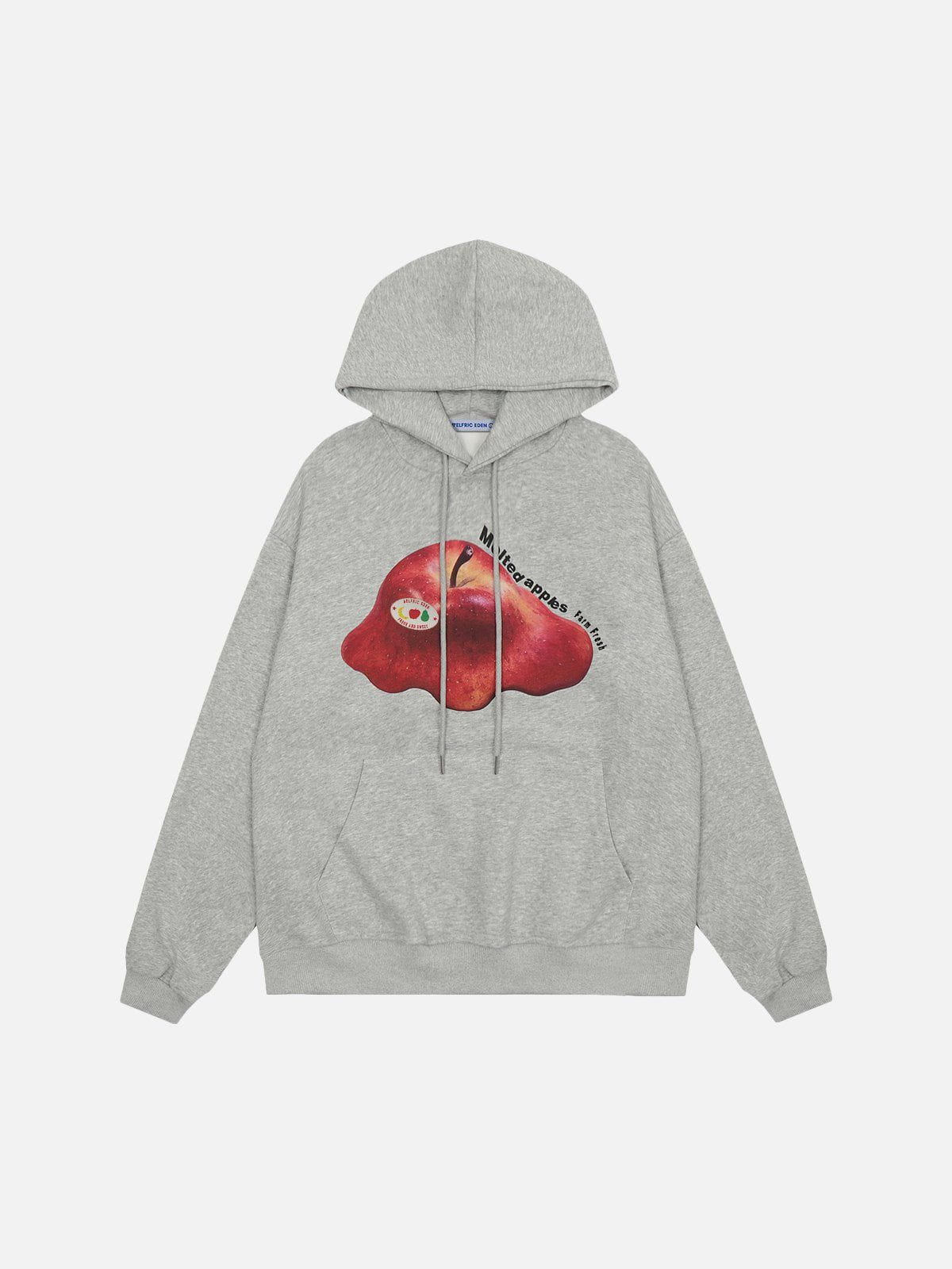 Melted Apple Print Hoodie - Graphic Cotton Blend Sweatshirt | Aelfric Eden