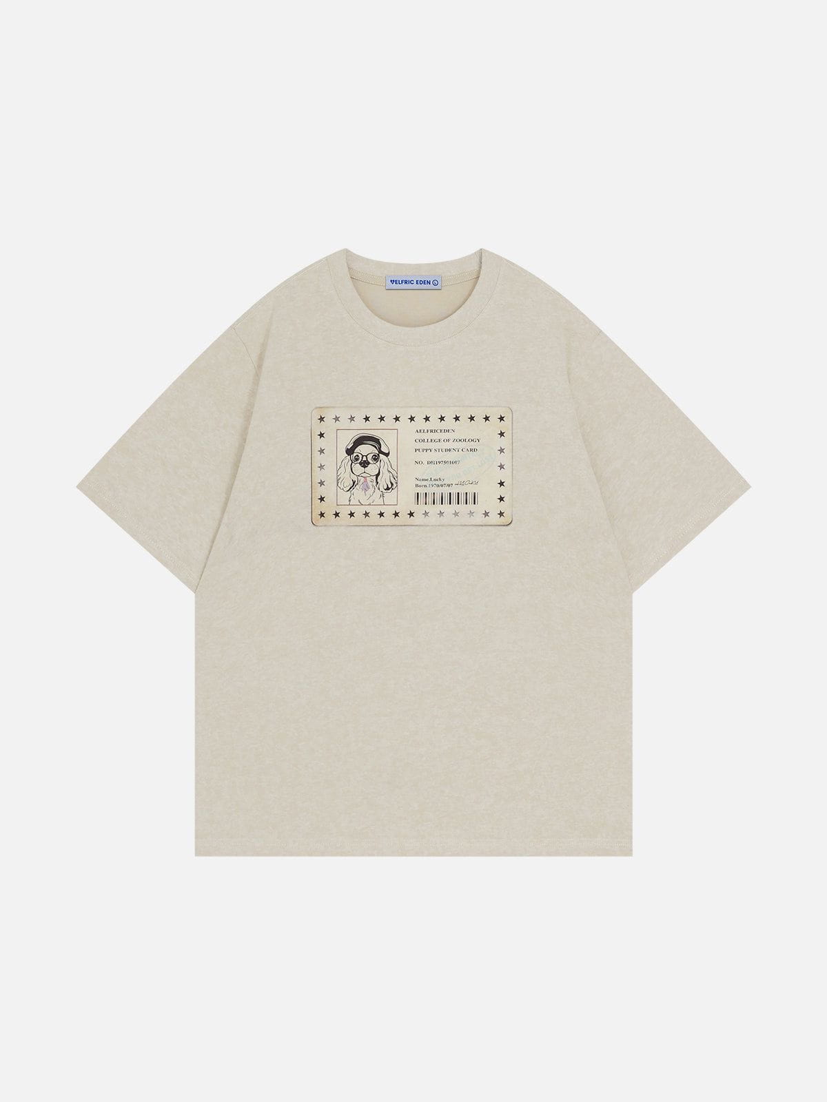 Fun Dog Graphic Tee with Puppy Work Card Print | Aelfric Eden