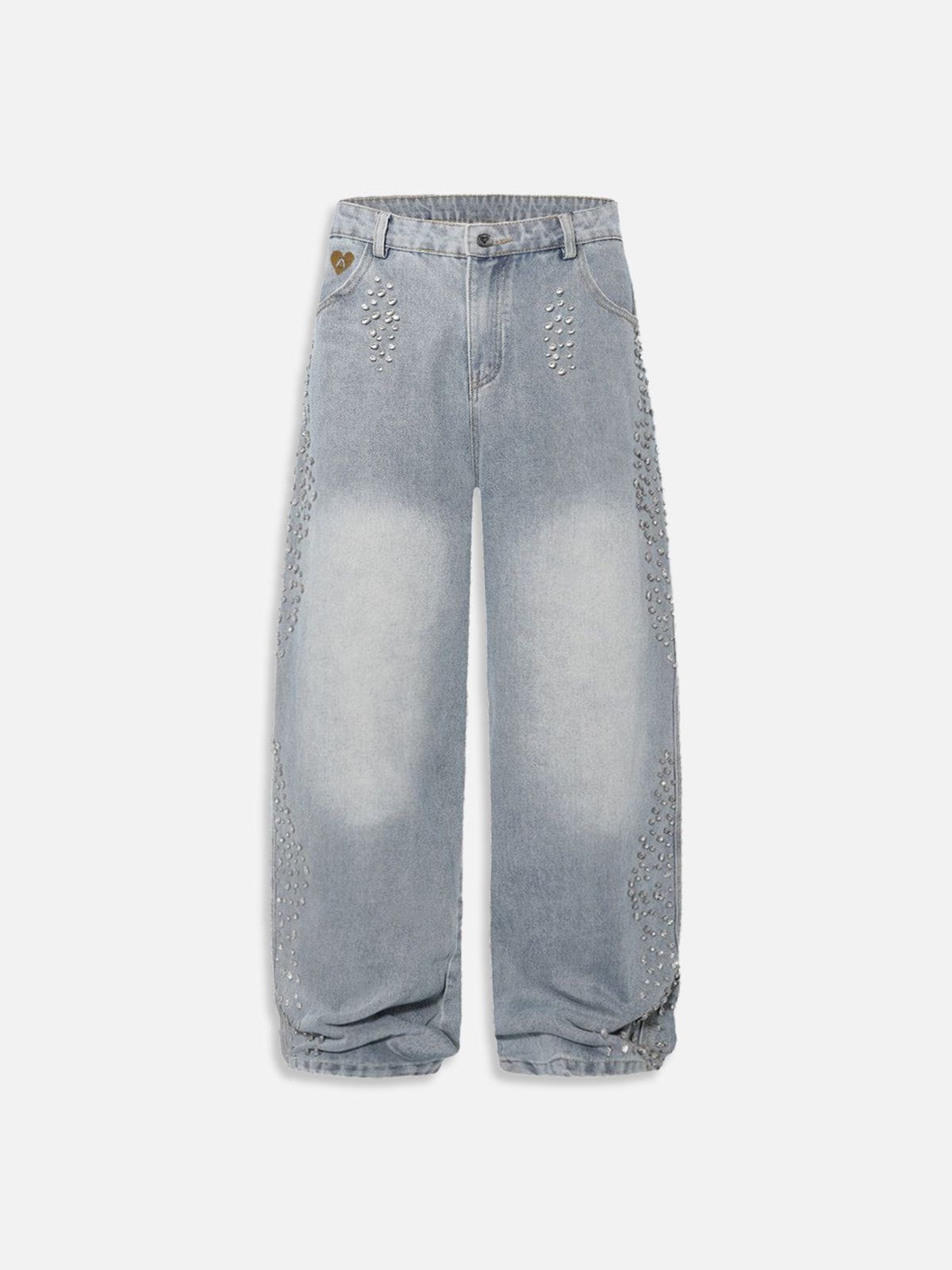 Rhinestone Embellished Baggy Jeans for Women | Aelfric Eden
