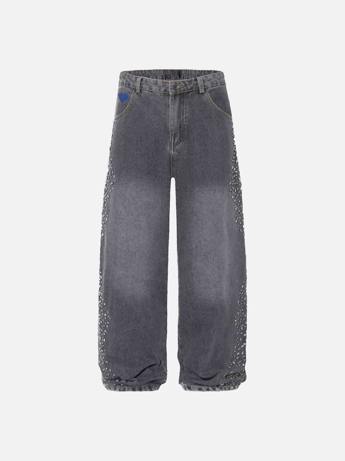 Rhinestone Embellished Baggy Jeans for Women | Aelfric Eden