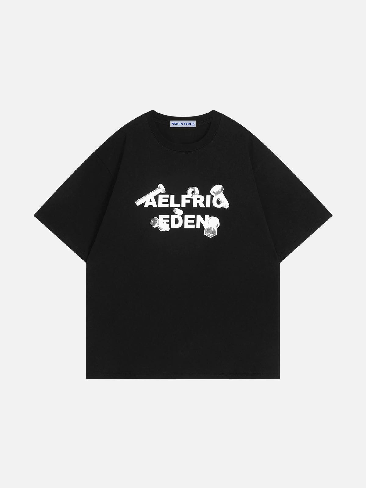 Minimalist Graphic Screw Print T-Shirt | Aelfric Eden