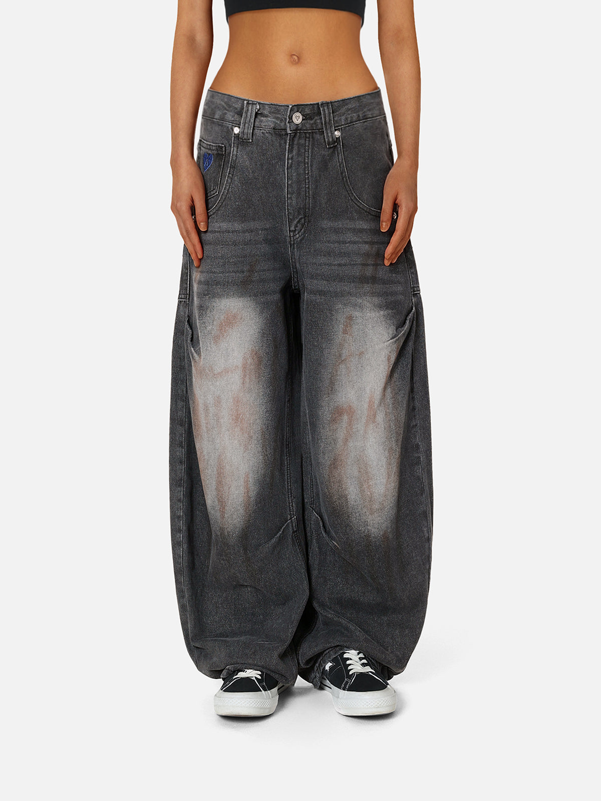 Super Baggy Barrel Jeans with Drawstring Waist & Rope Detail | Aelfric Eden