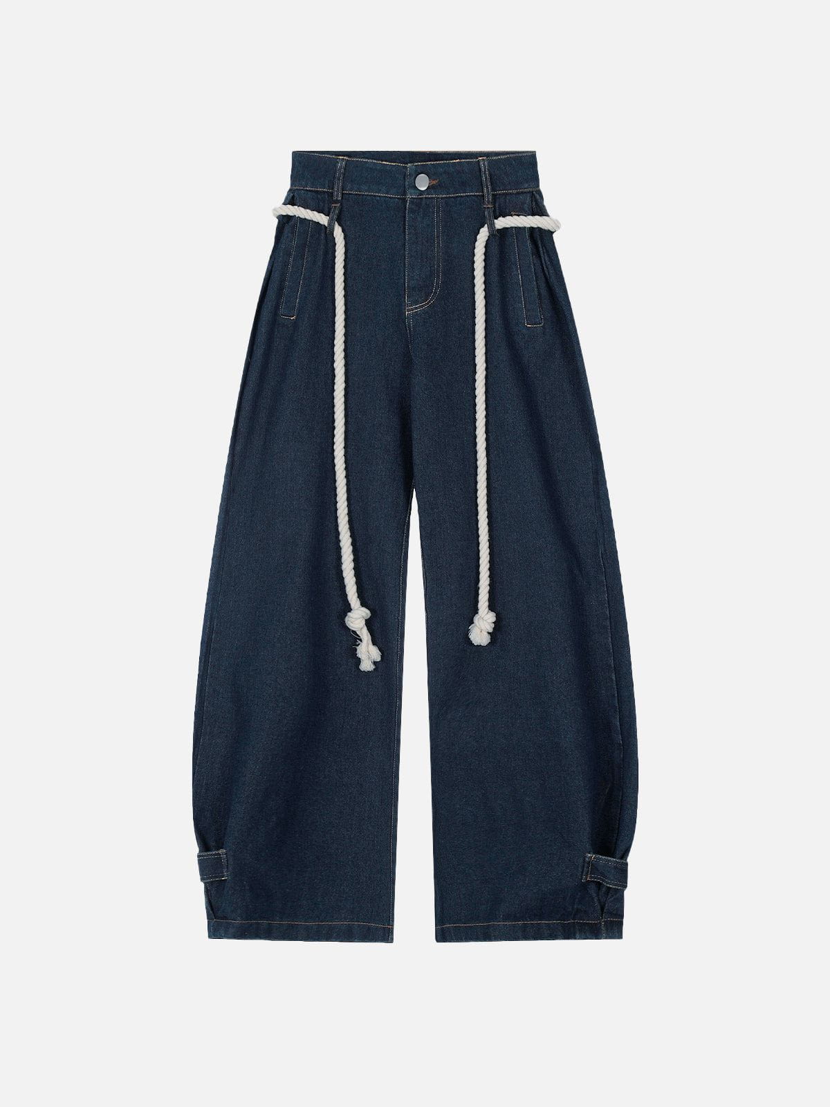 Super Baggy Barrel Jeans with Drawstring Waist & Rope Detail | Aelfric Eden