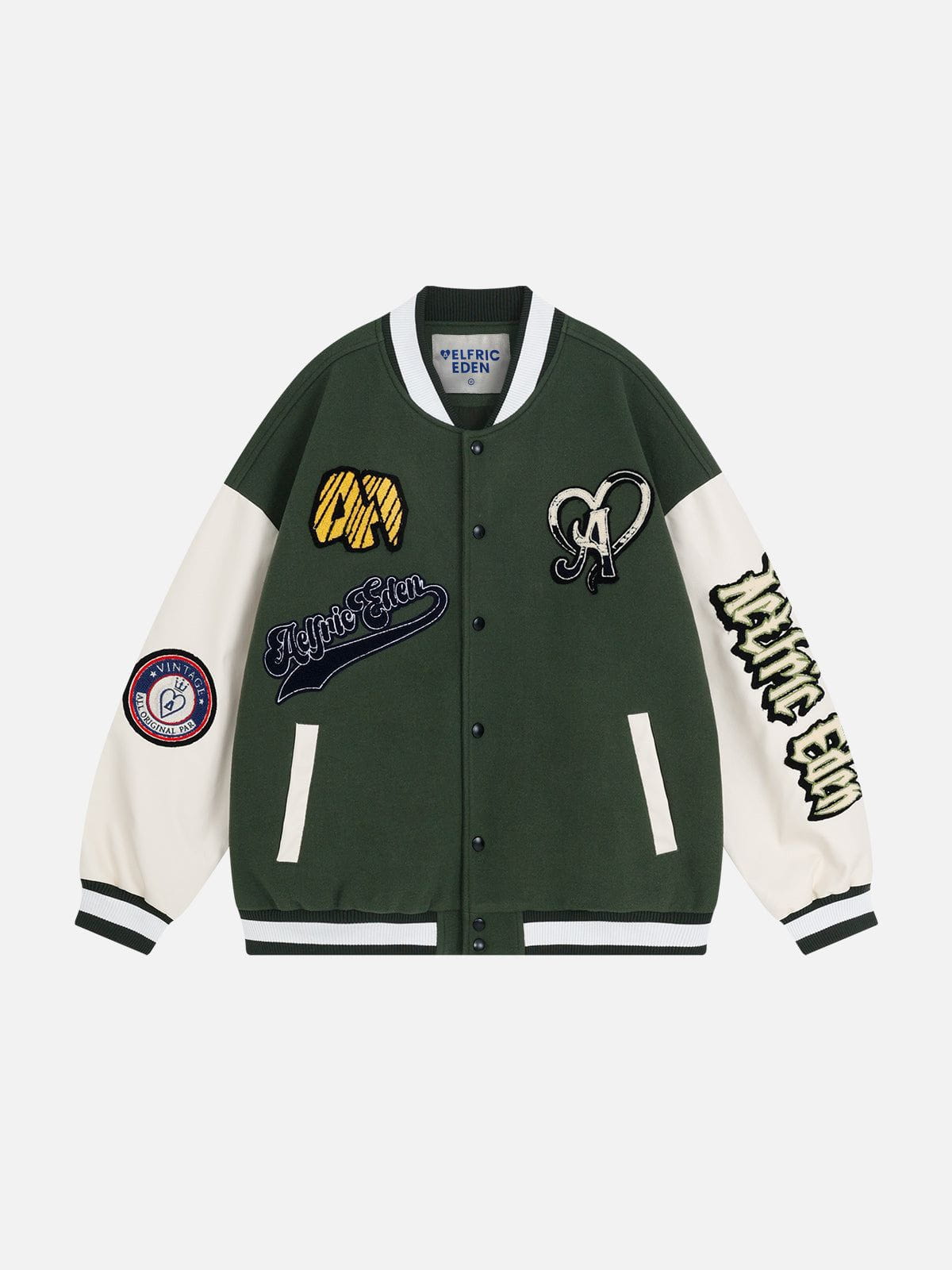 Towel Embroidery Varsity Jacket with Badge Details | Aelfric Eden