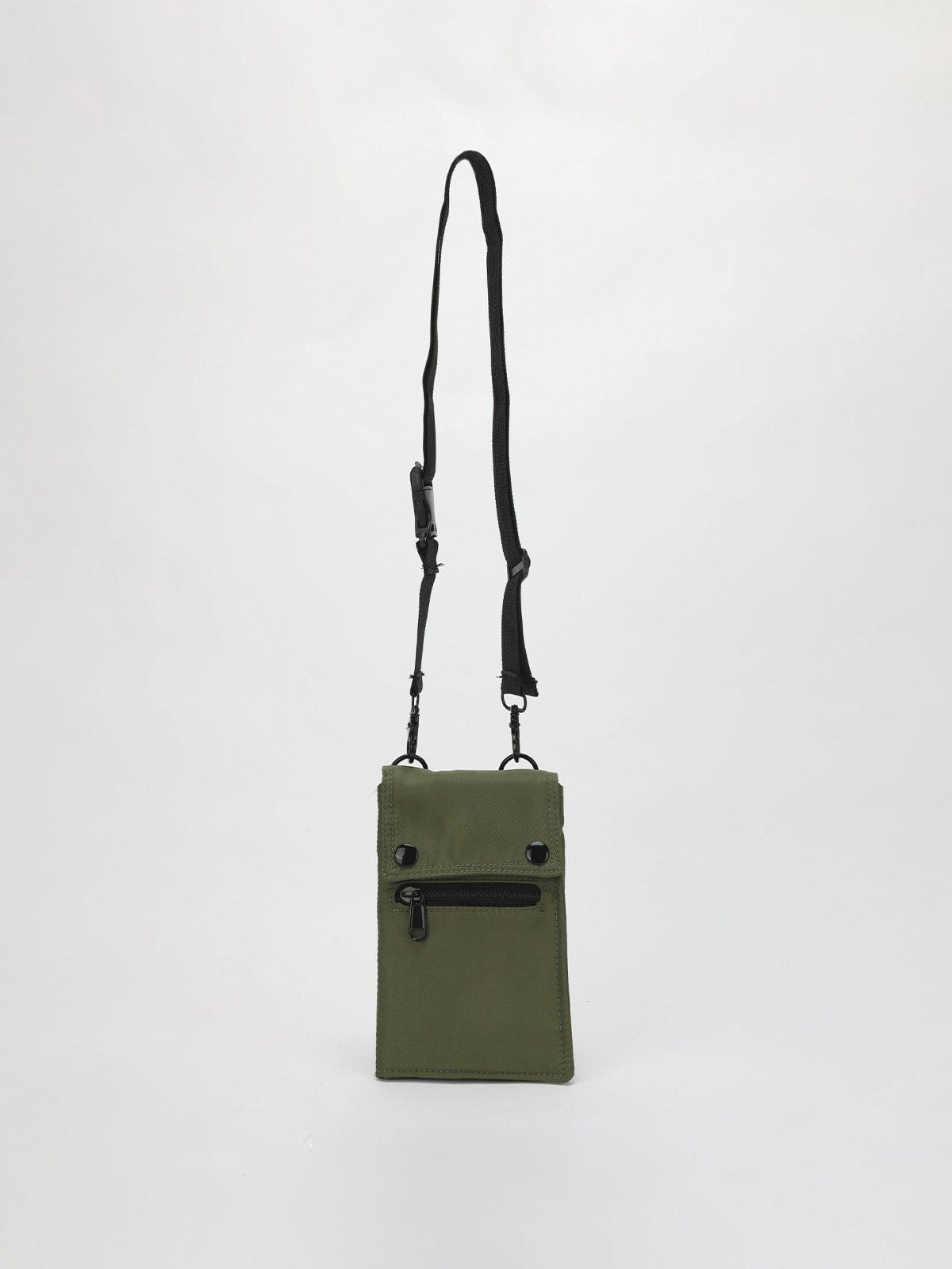 Compact Nylon Crossbody Bag with Fastener Pockets | Multipurpose