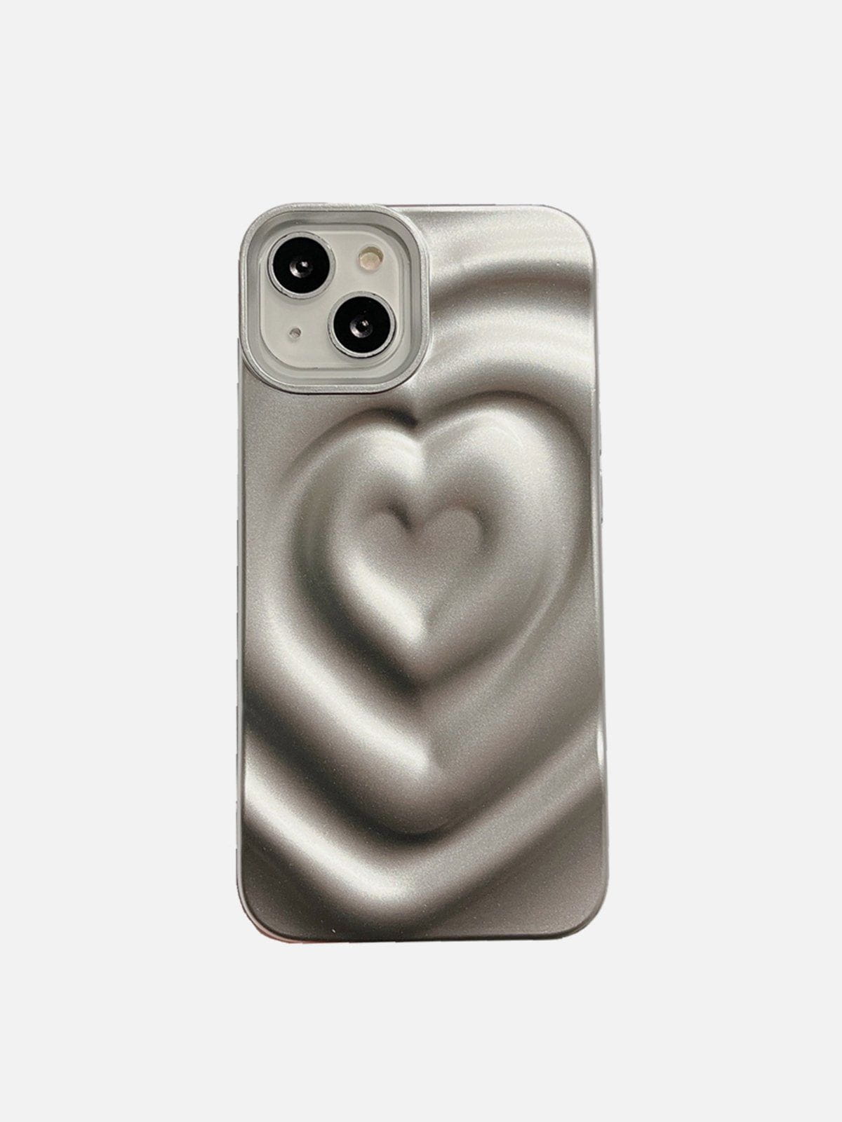 Silver Heart Water Ripple Phone Case | Shockproof & Lightweight Design