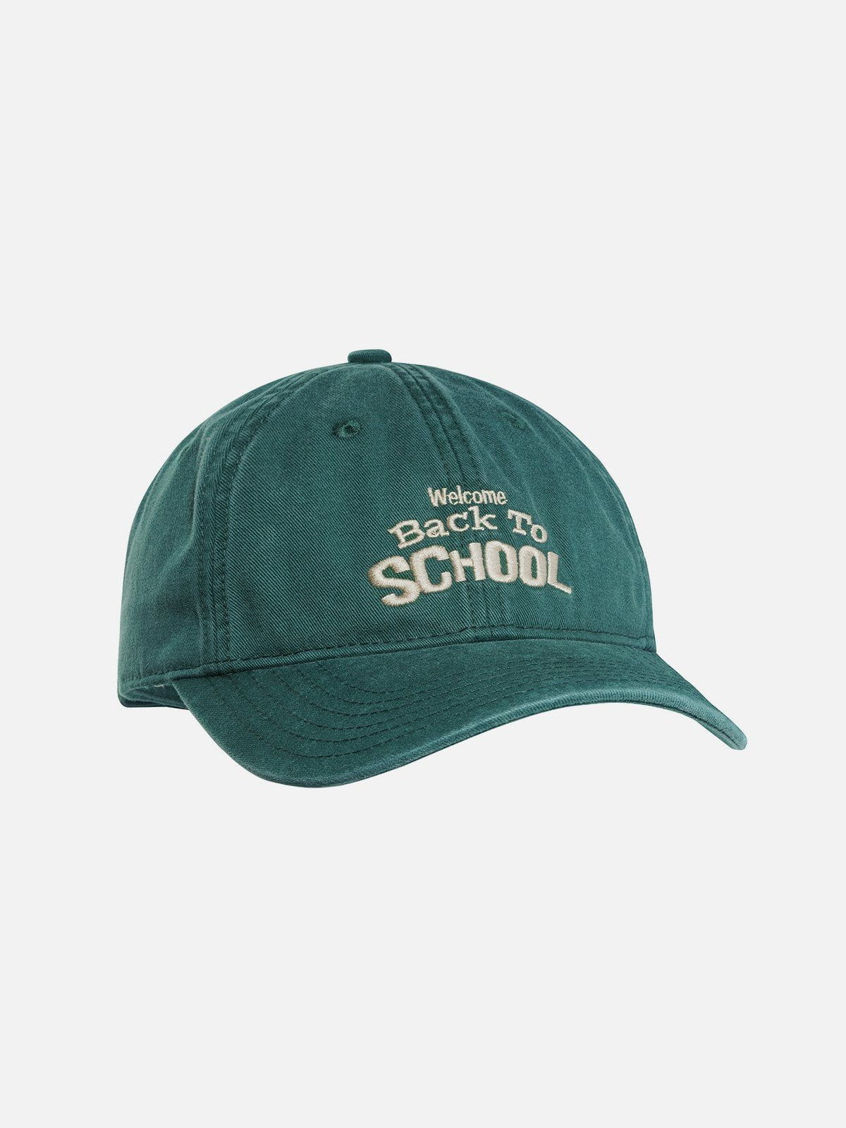 Vintage Embroidered Letter Cap for Back to School | Unisex Cotton Hat