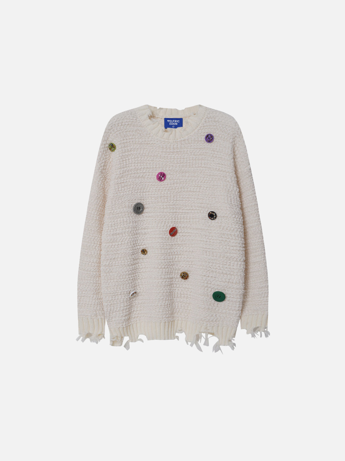 Colorful Button Fringe Sweater for Women | Aelfric Eden