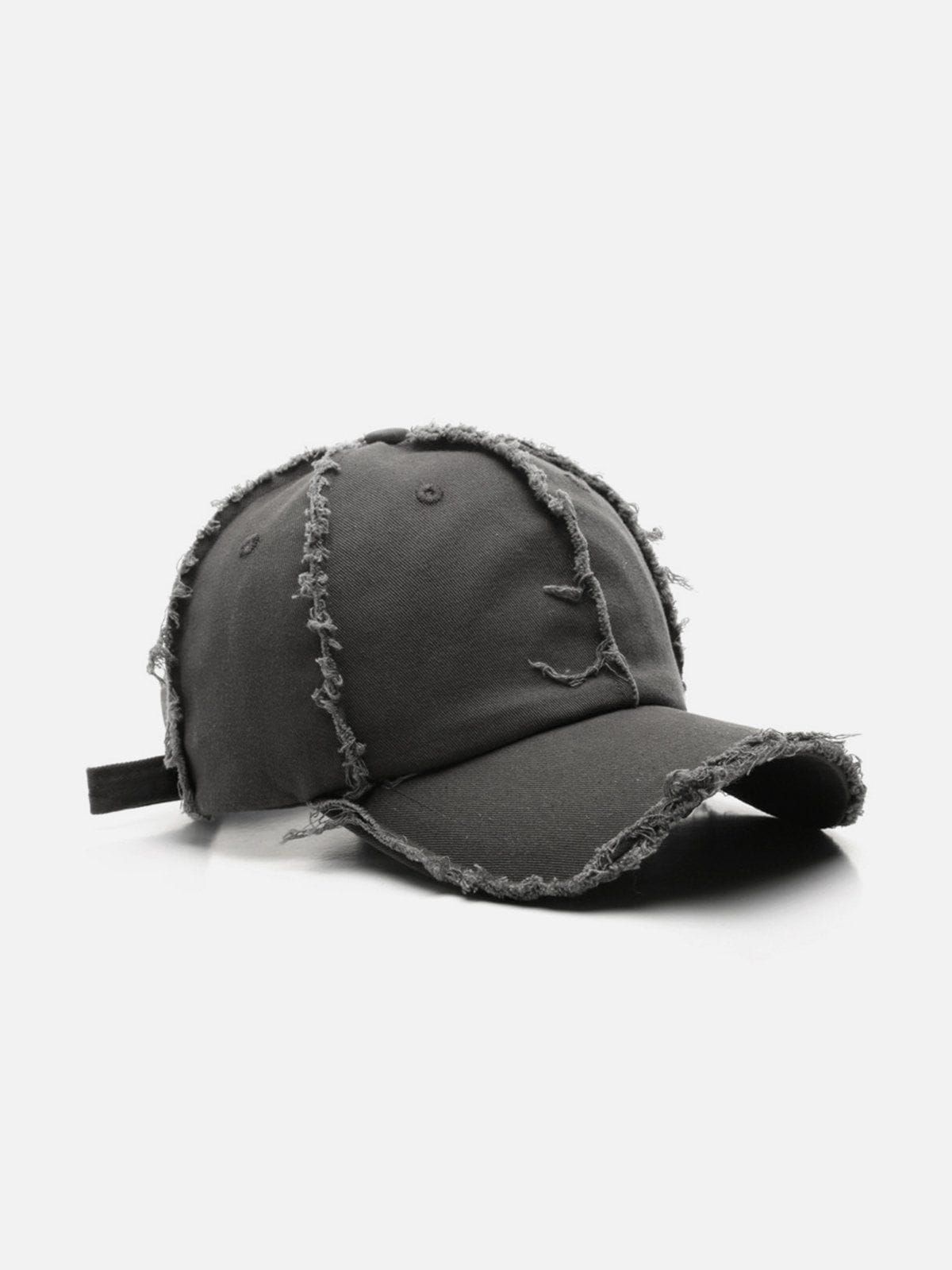 Vintage Washed Fringe Cap for Men & Women | Raw Edge Street Style
