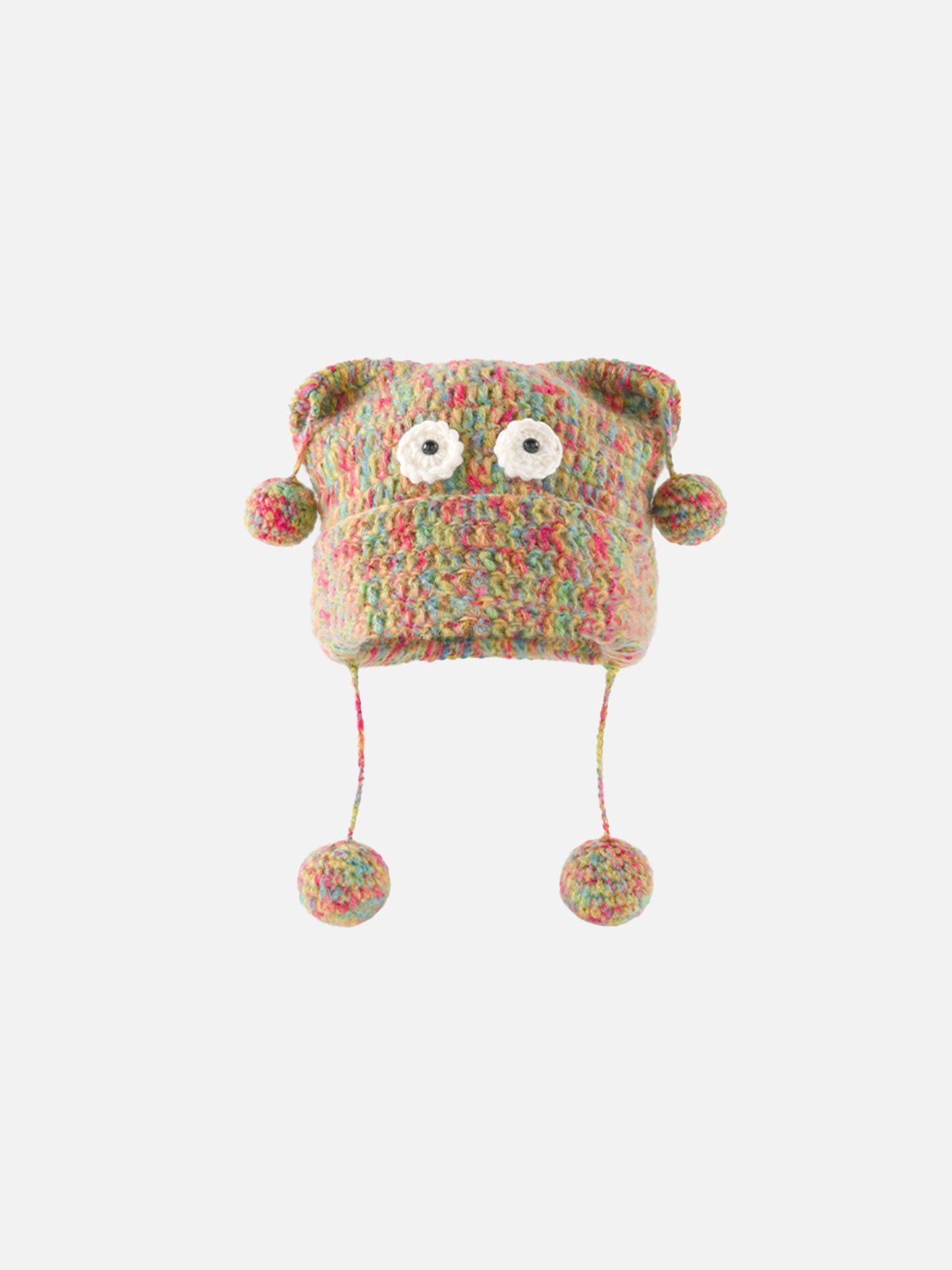 Colorful Knit Beanie with Big Eye Design | Warm Winter Hat
