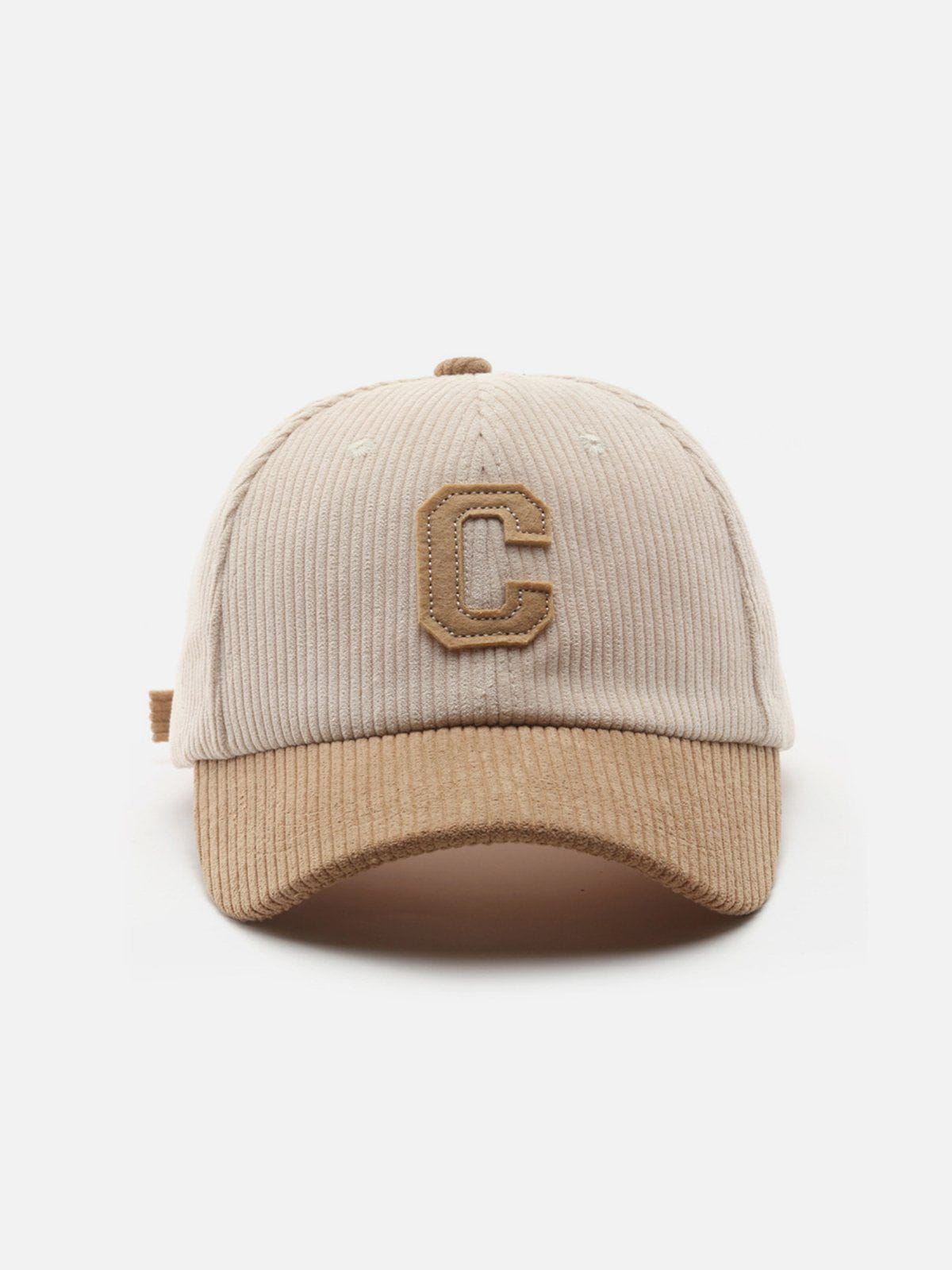 Corduroy Letter C Patchwork Hat | Casual Style Cap