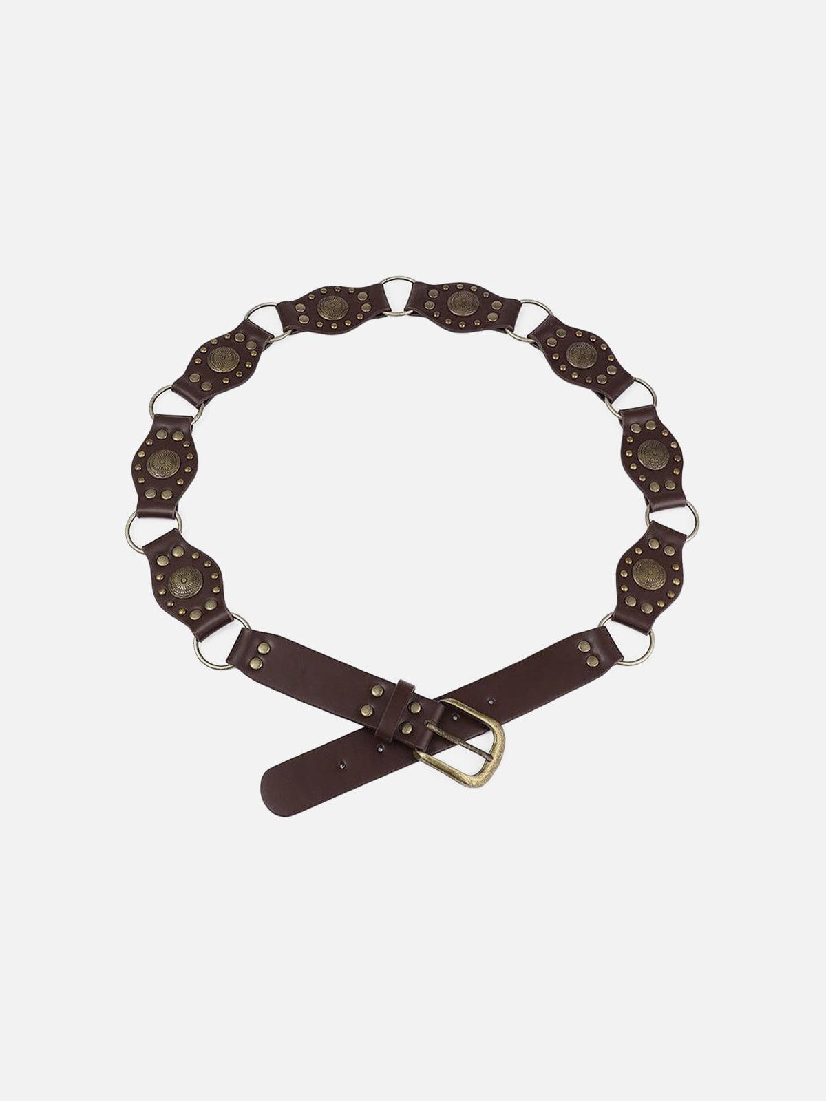 Vintage Patchwork Belt with Studs & Rivets | Faux Leather Statement Piece