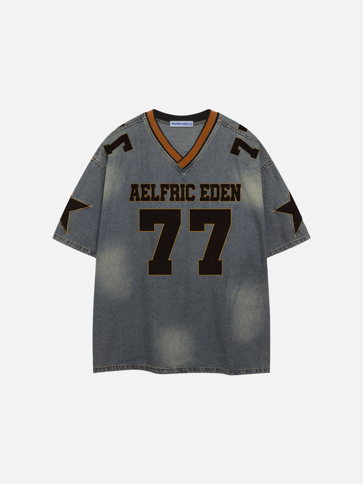 Star Washed Denim Tee | Oversized Graphic T-Shirt | Aelfric Eden