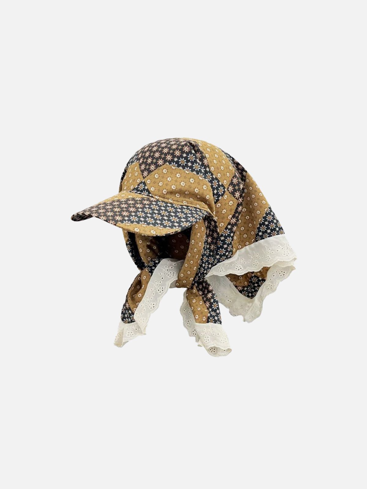 Leopard Print & Lace Vintage Cap for Women | 100% Cotton