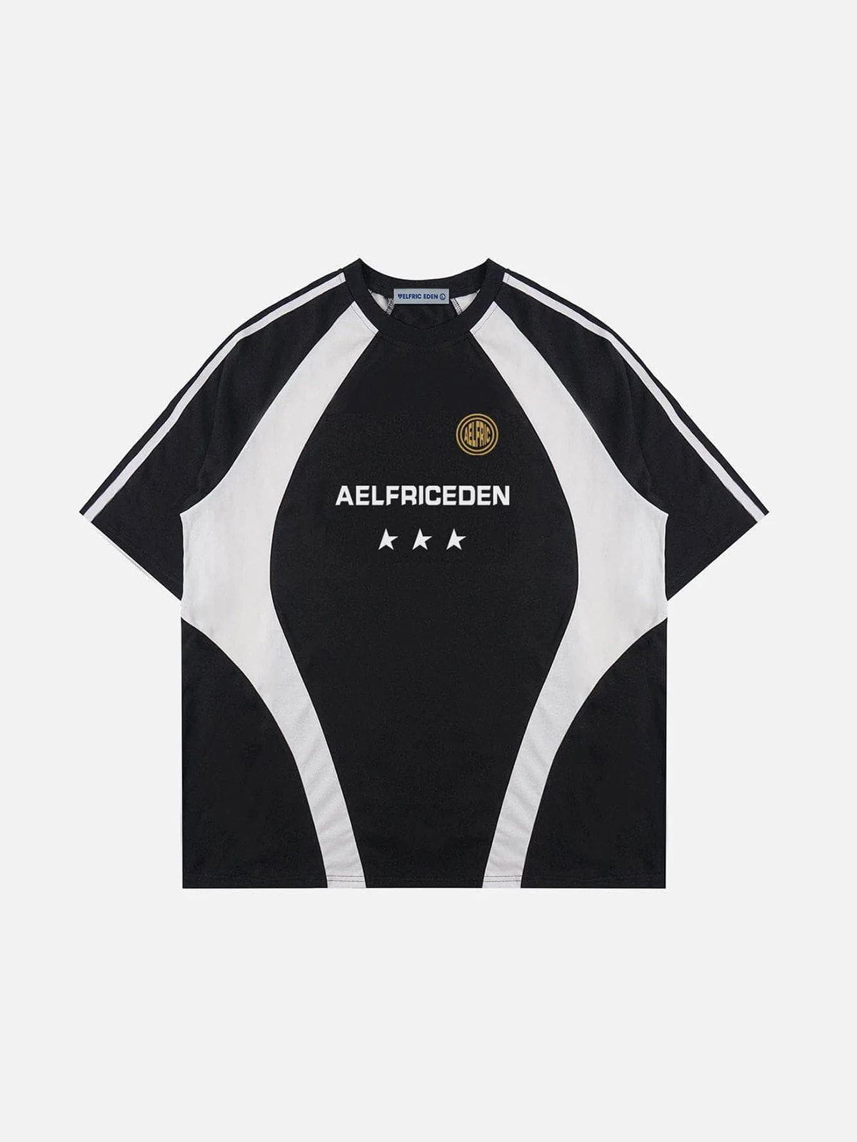 Patchwork Contrast Racing Tee for Men & Women | Aelfric Eden