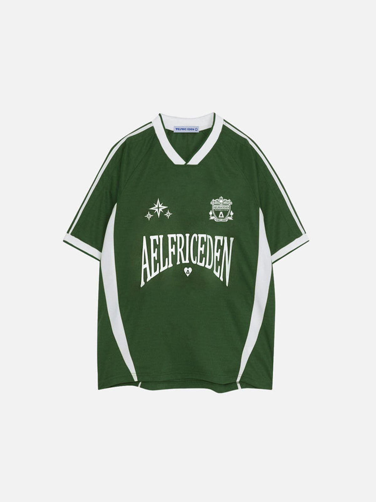 Color Block Soccer Jersey with Graphic Print | Aelfric Eden