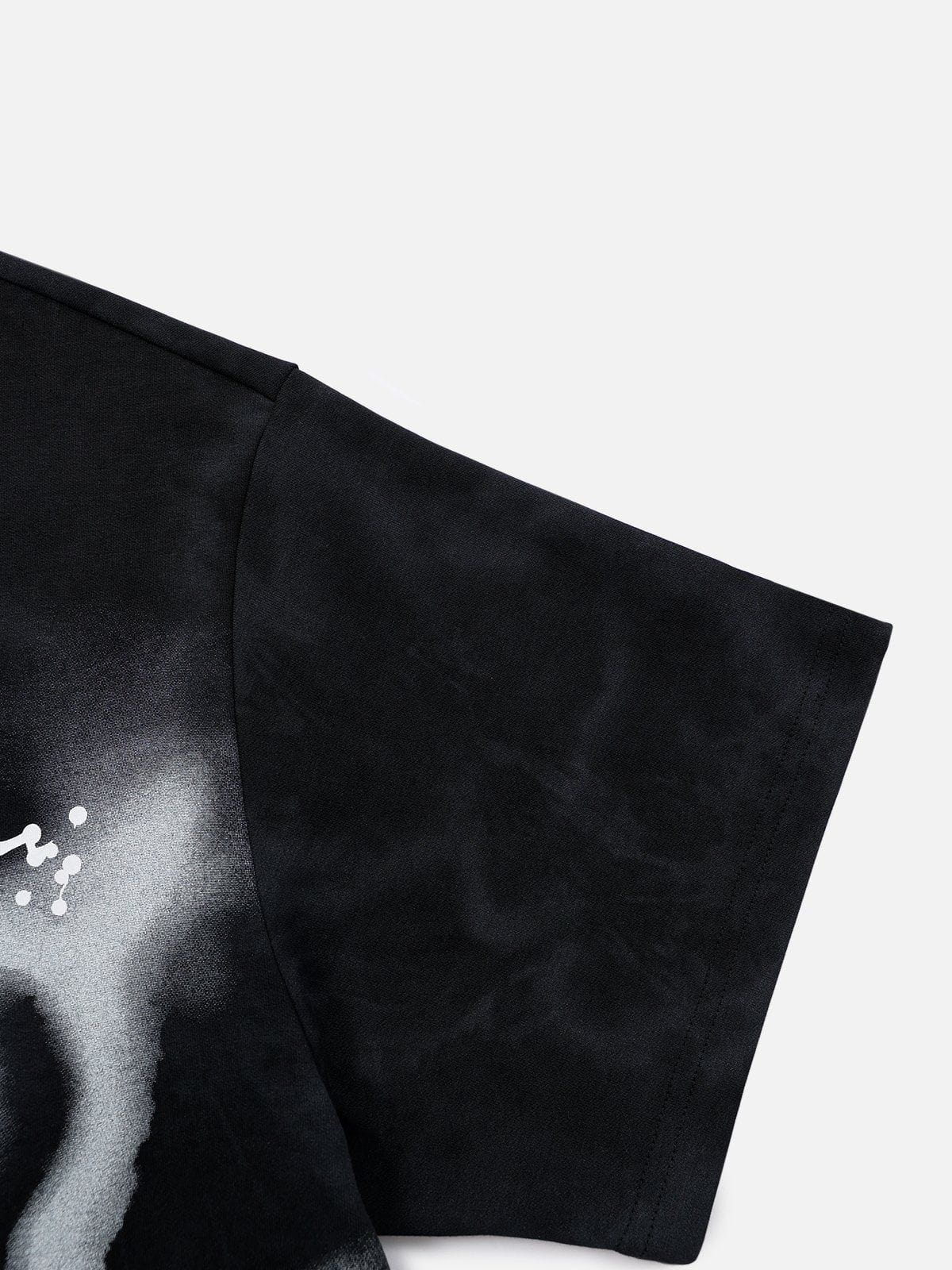 Abstract Print Washed Cotton Tee with Splash-Ink Design | Aelfric Eden