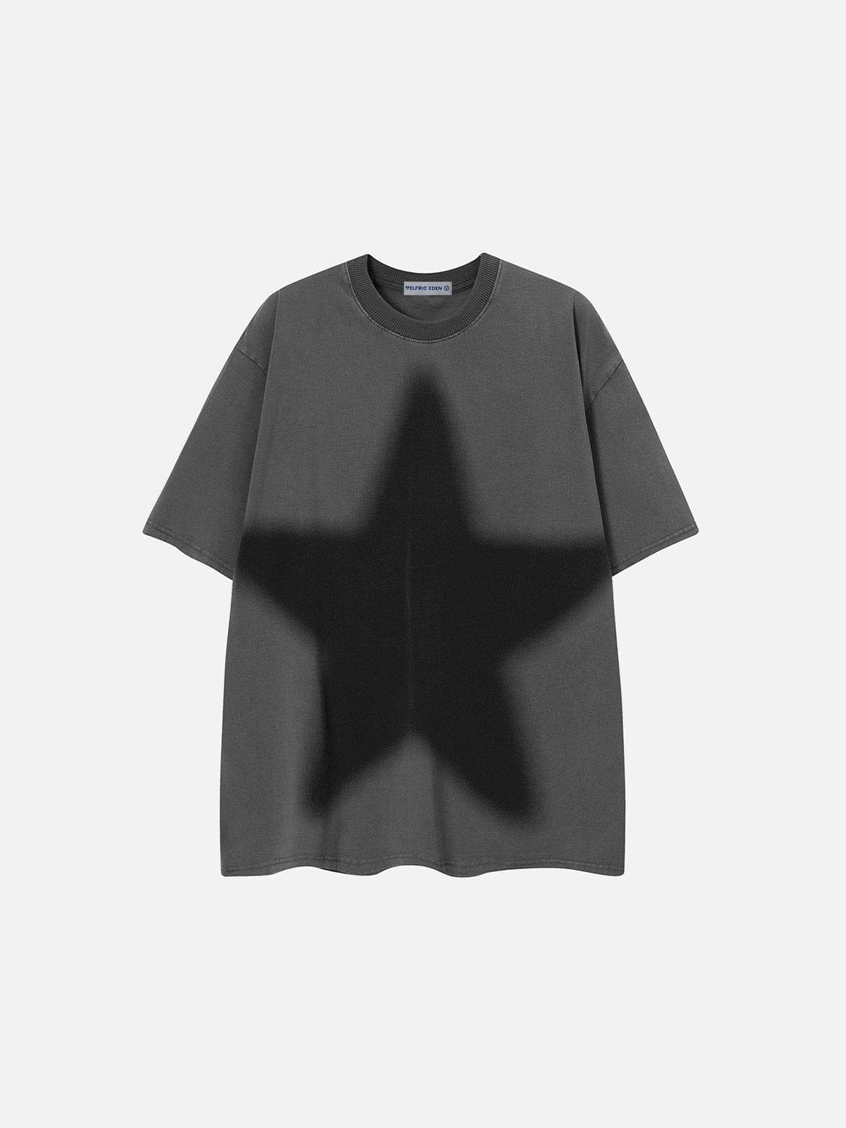 Oversized Star Print Cotton T-Shirt for Women & Men | Aelfric Eden