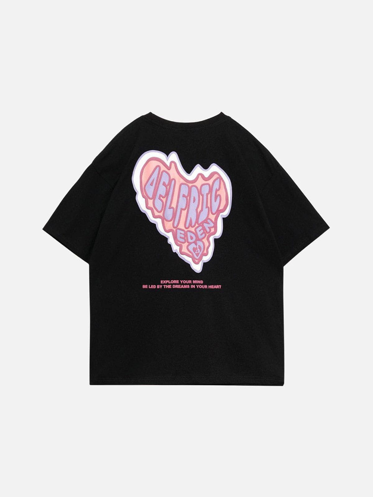 Heart Foam Print Cotton T-Shirt for Men & Women | Aelfric Eden