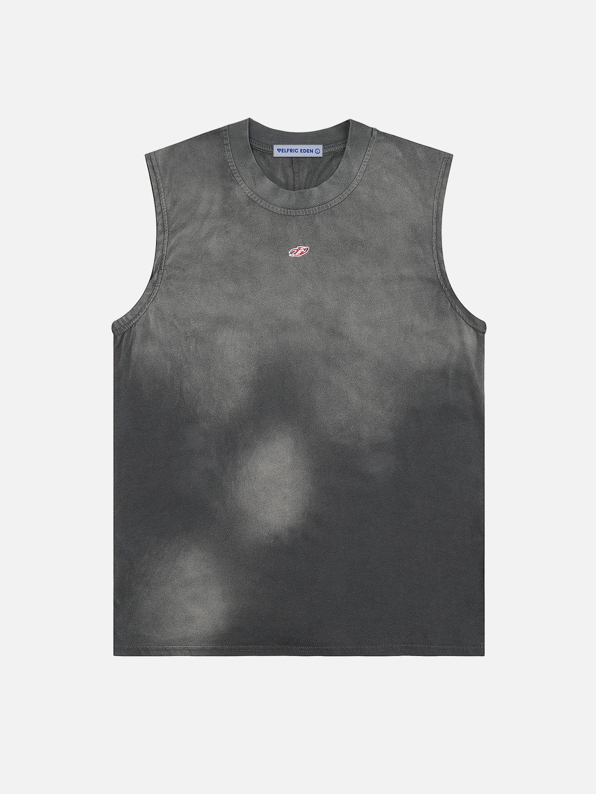 Gradient Washed Cotton Tank Top with Embroidery | Aelfric Eden
