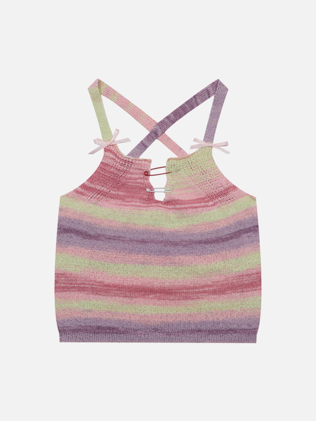 Striped Bow & Pin Detail Cami Top | Aelfric Eden
