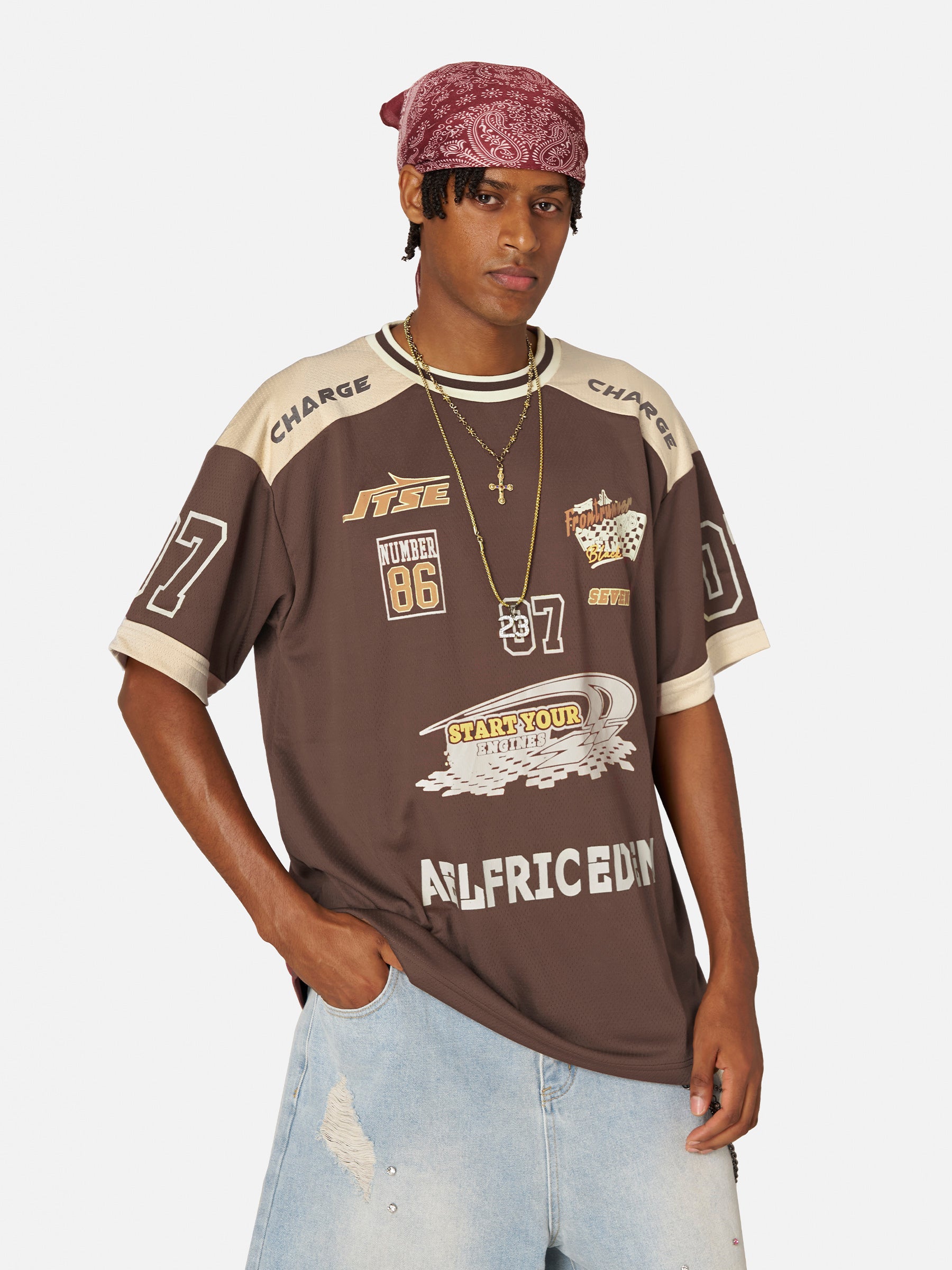 Vintage Contrast Color Soccer Jersey - Eco-Friendly & Breathable | Aelfric Eden