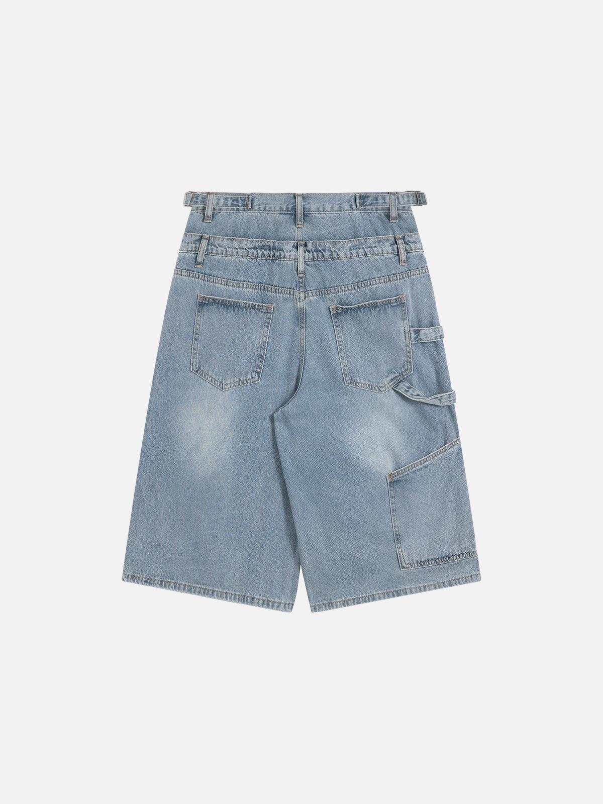 Double Waist Wrinkle Longline Denim Shorts for Men | Aelfric Eden