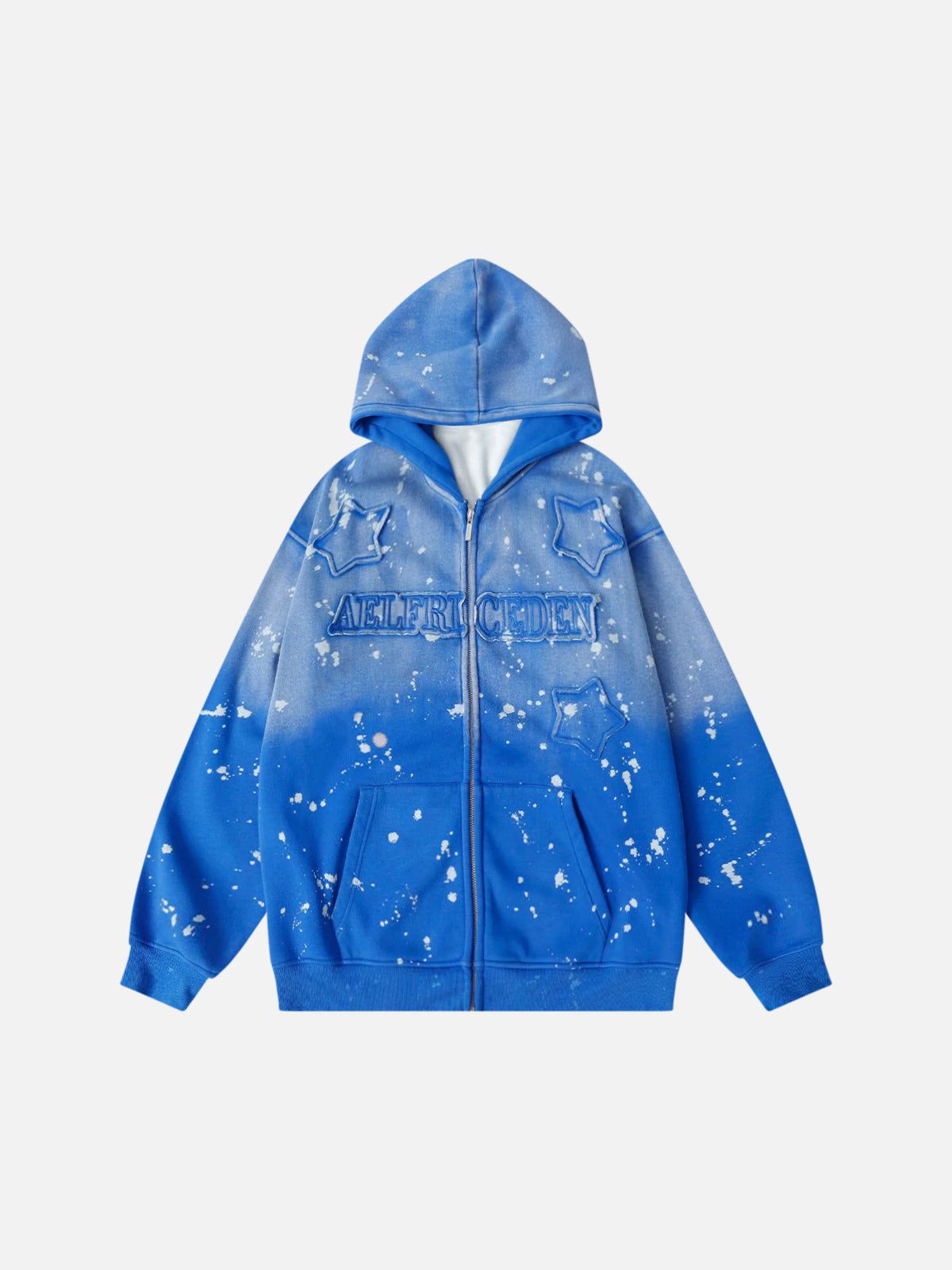 Star Patch Gradient Zip-Up Hoodie for Men & Women | Aelfric Eden