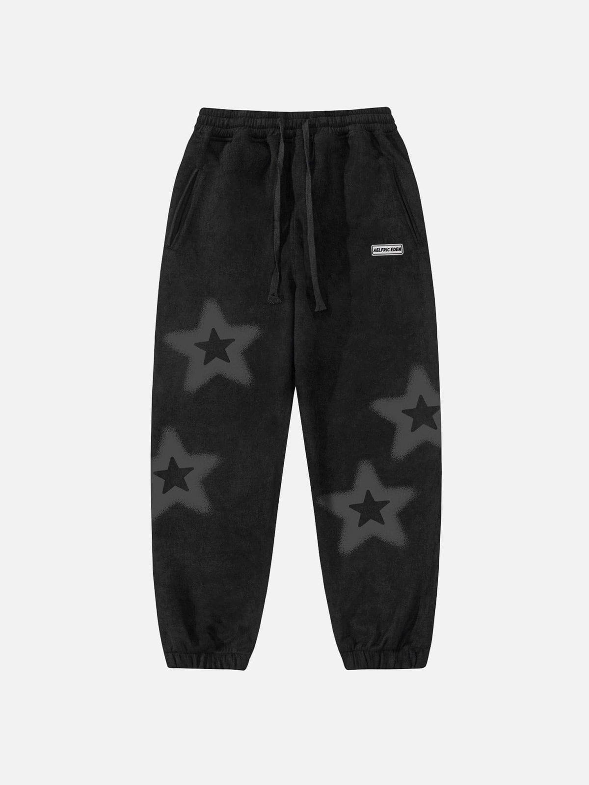 Star Print Sweatpants with Drawstring for Casual Wear | Aelfric Eden