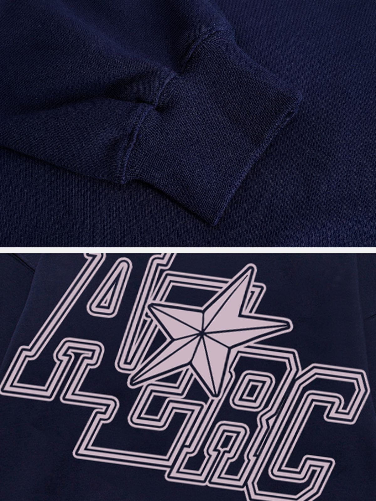 Vintage Print Hoodie with Oversized Back Design | Aelfric Eden