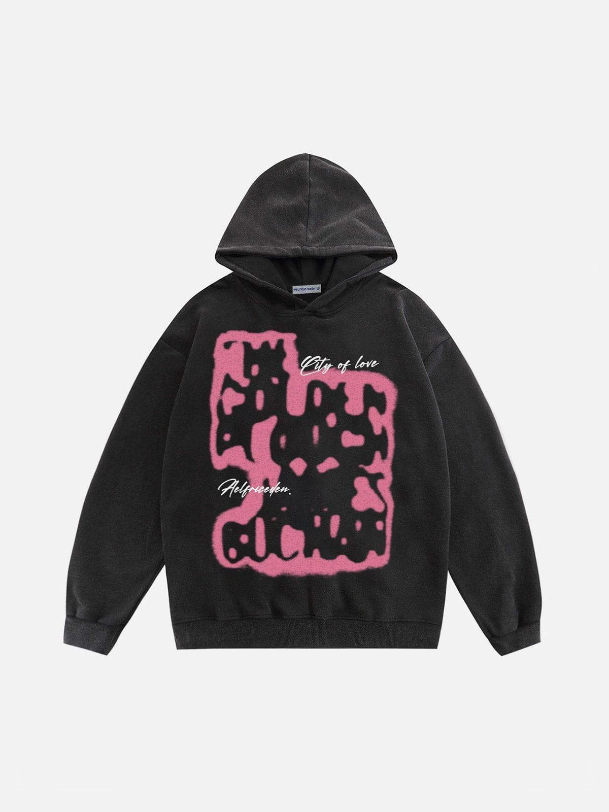 Abstract Print Washed Cotton Hoodie for Men & Women | Aelfric Eden