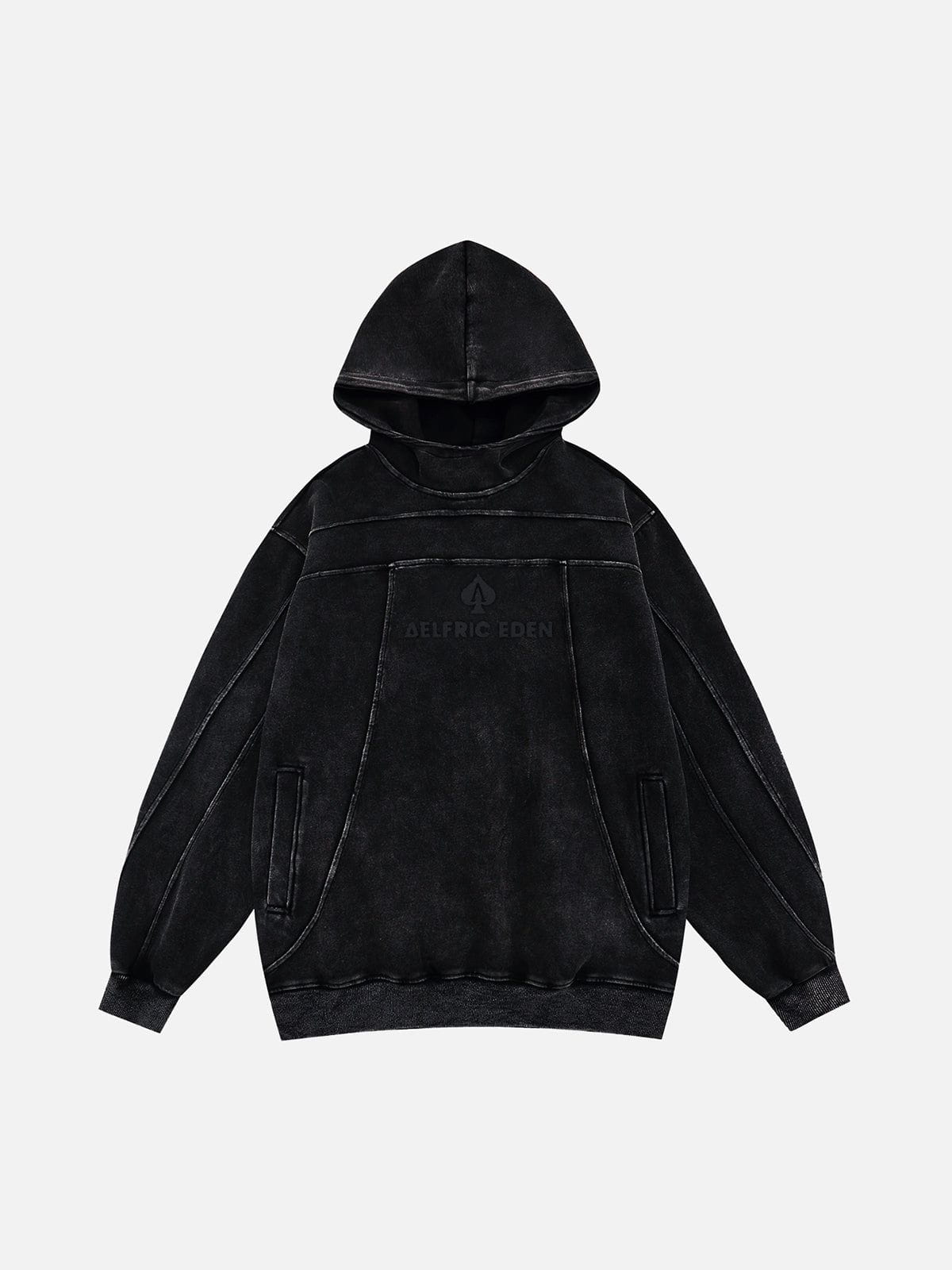 Oversized Washed Hoodie with Ace of Spades Design | Aelfric Eden