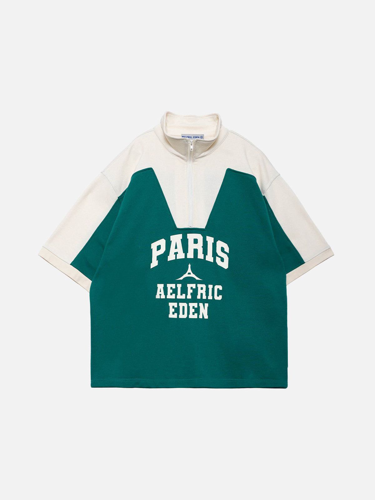 Fold-Over Zip Tee with Parisian Graphics | Aelfric Eden