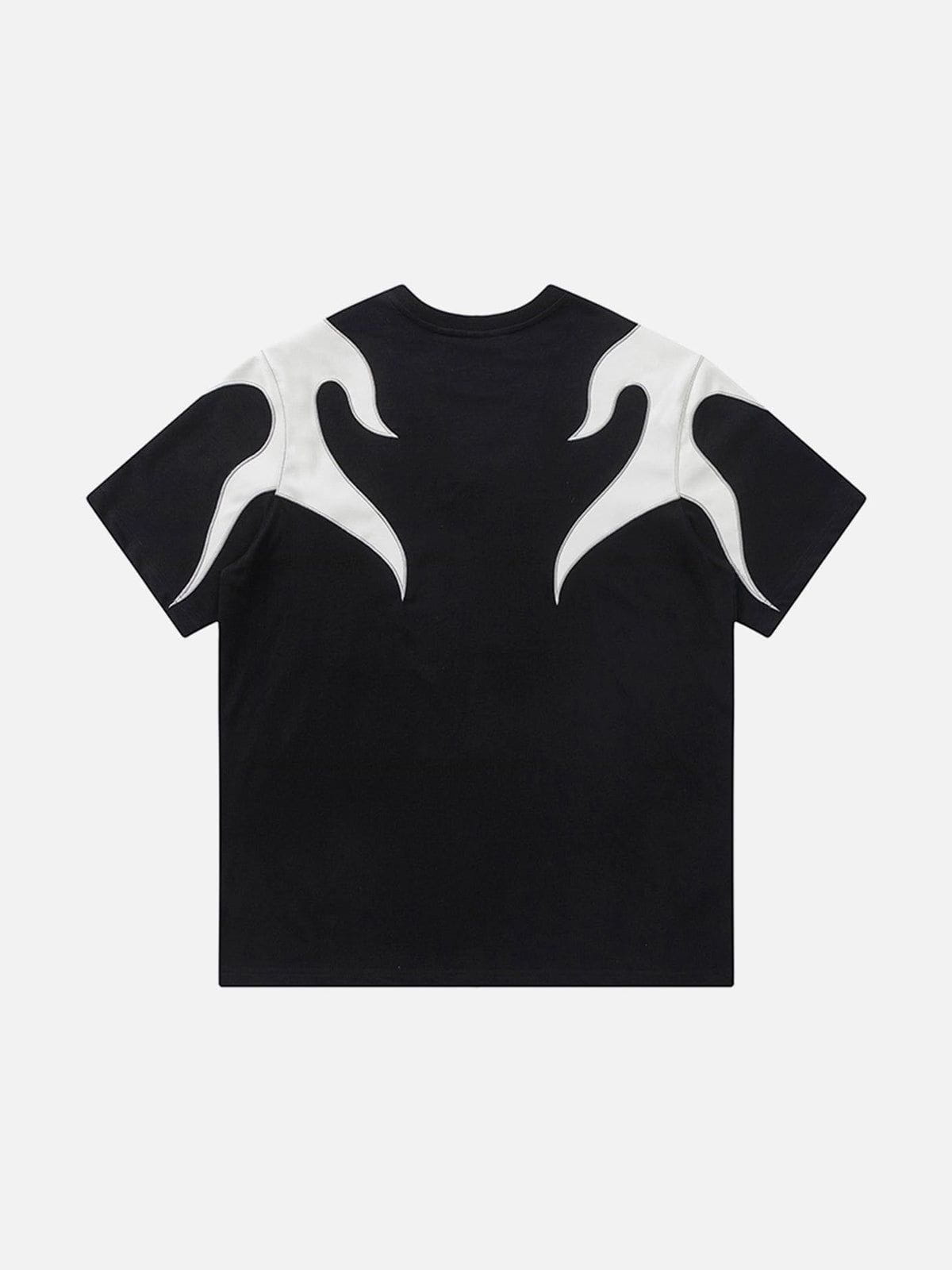 Flame Embroidery Patchwork Tee | Aelfric Eden
