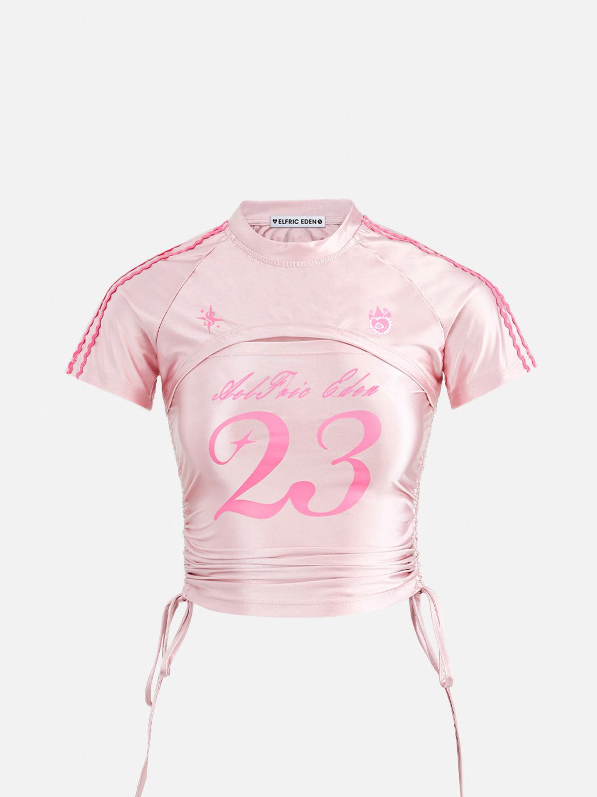Cut-Out Wrinkle Tee in Soft Pink | Aelfric Eden Sporty Shirt