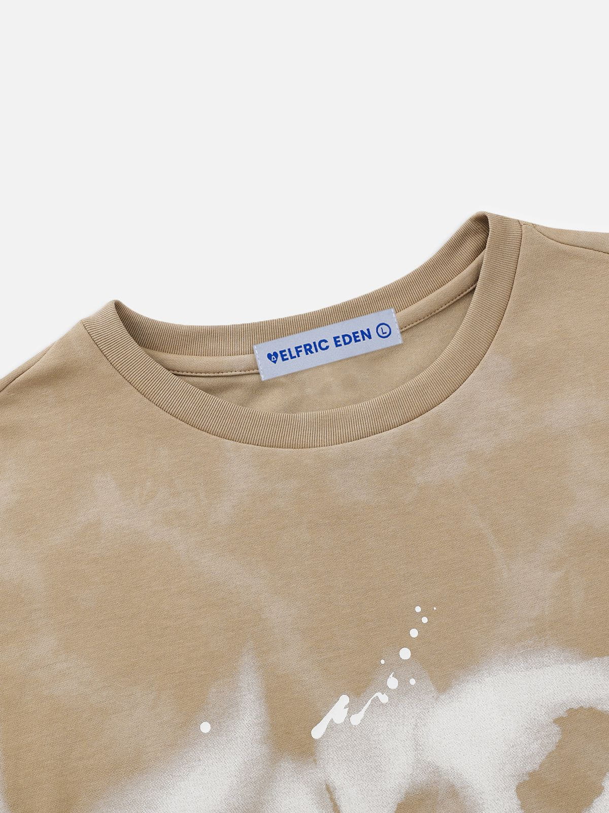 Abstract Print Washed Cotton Tee with Splash-Ink Design | Aelfric Eden