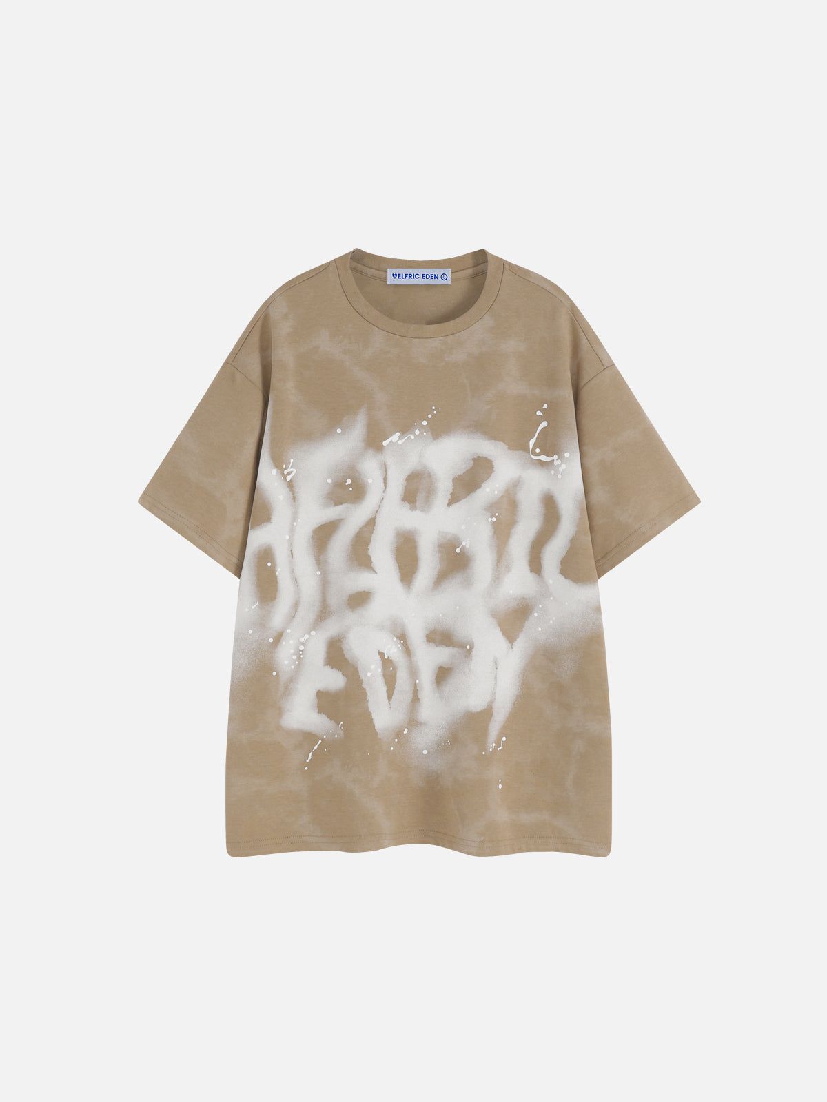 Abstract Print Washed Cotton Tee with Splash-Ink Design | Aelfric Eden