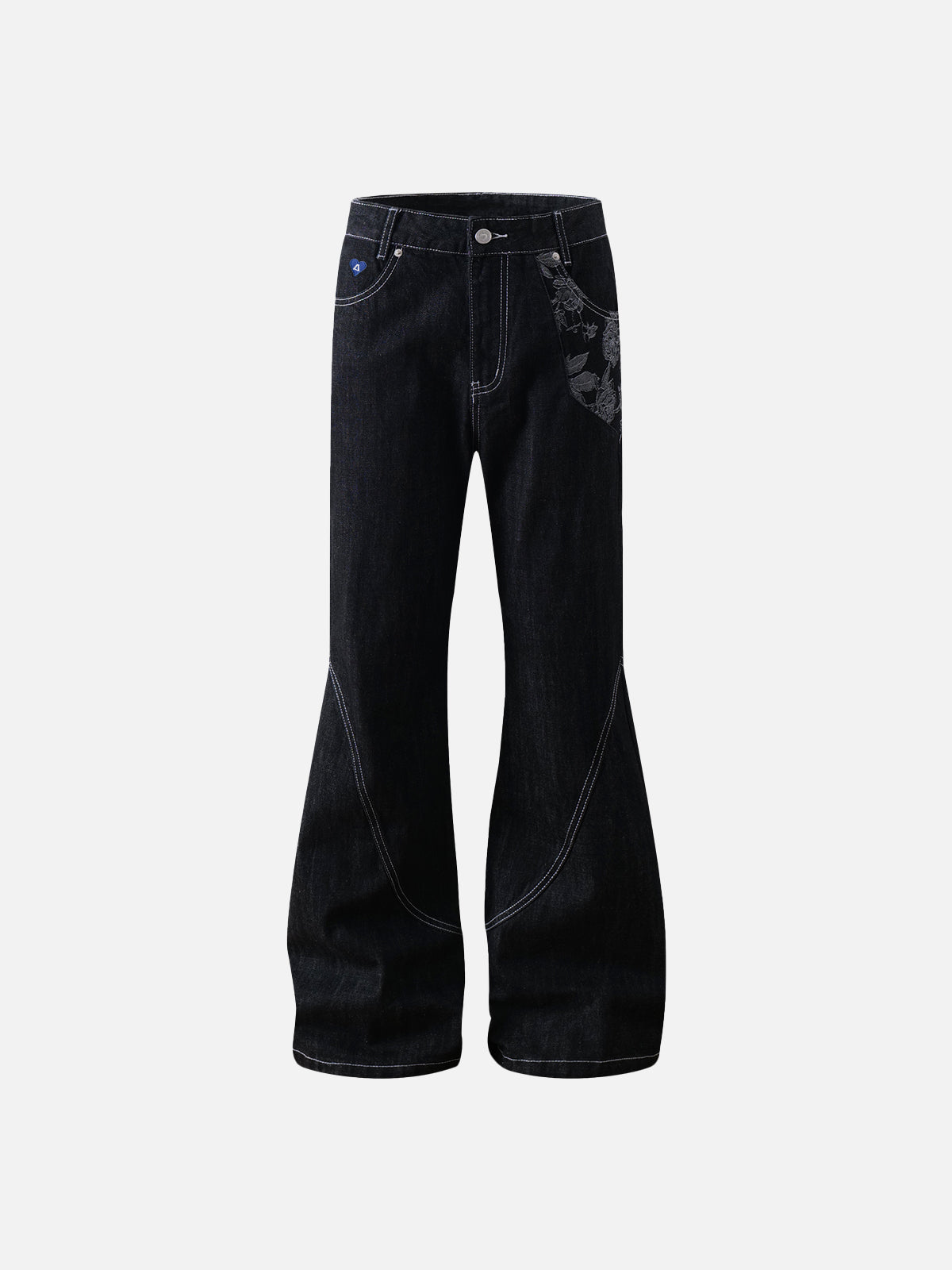 Lace Patchwork Flared Jeans for Women | Aelfric Eden