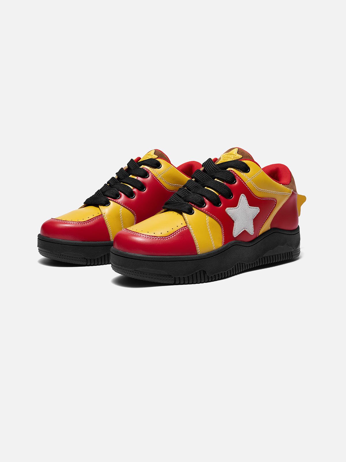 Color Block Skate Shoes for Men | Triple Star Cowhide & Rubber Sole