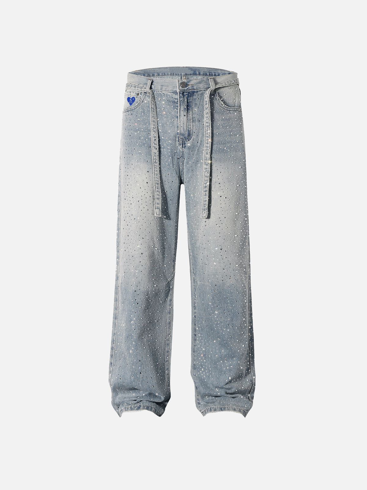 Rhinestone-Embellished Baggy Jeans for Women | Aelfric Eden