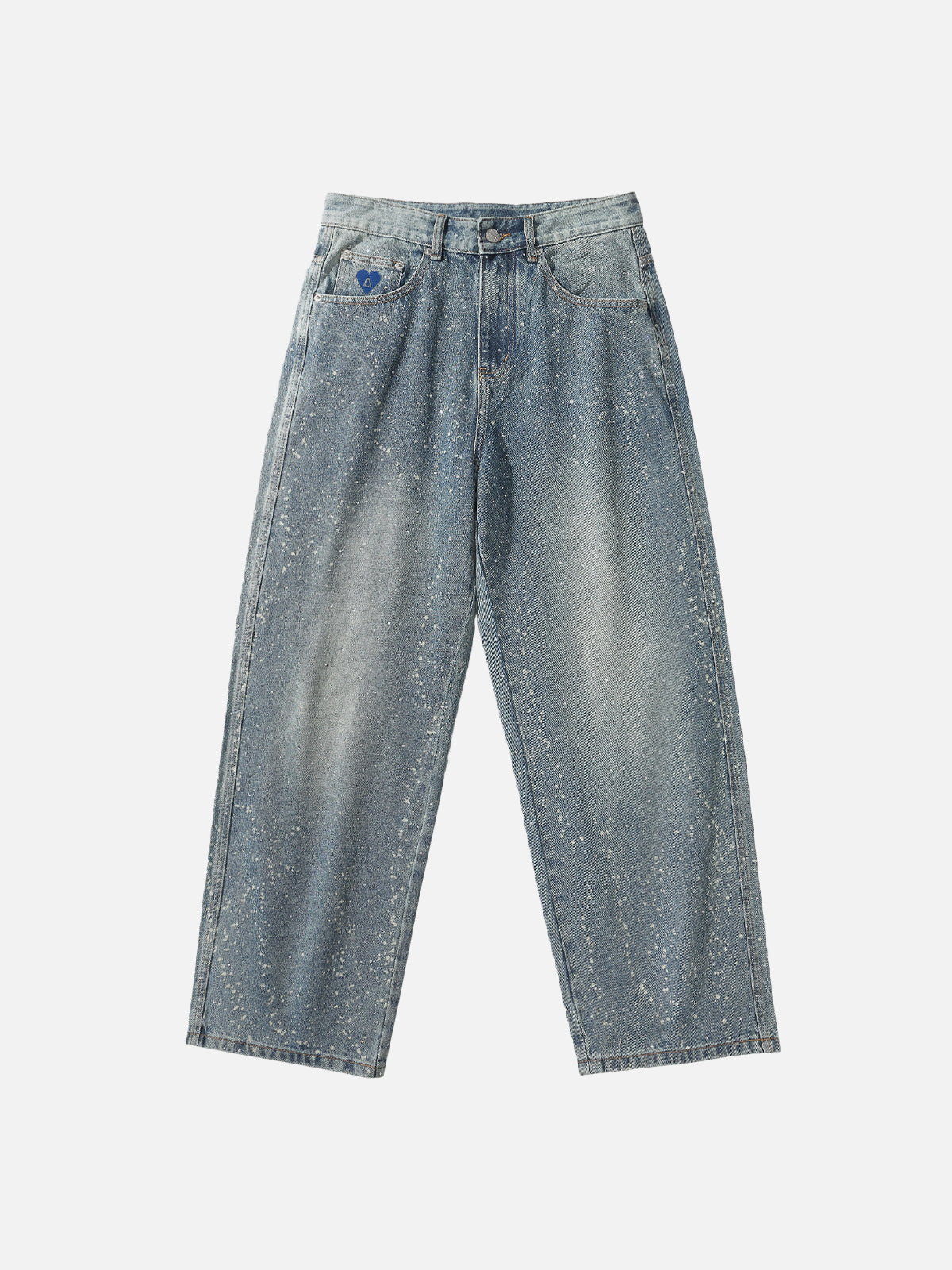 Rhinestone Washed Baggy Jeans for Men | Aelfric Eden