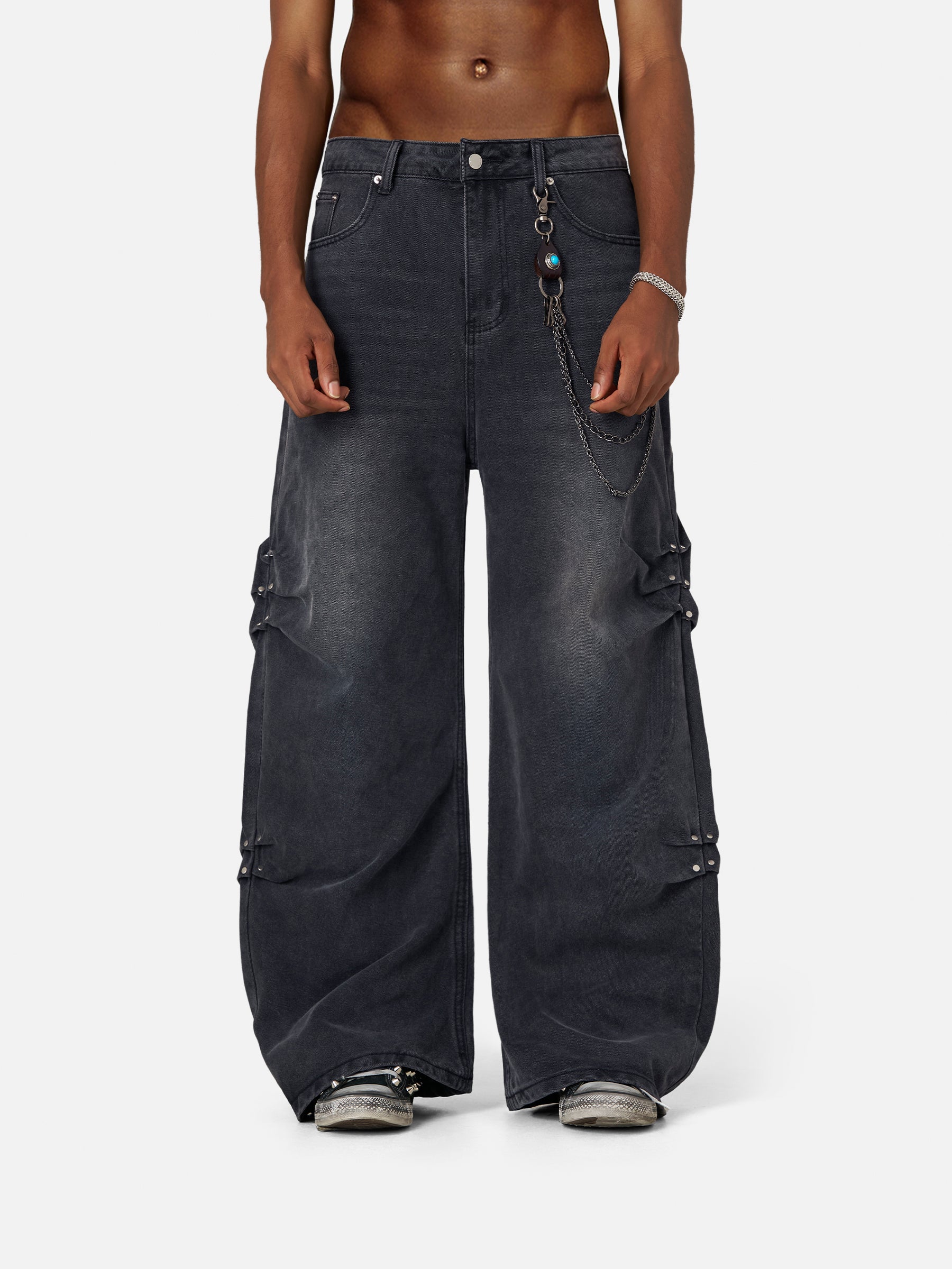 Rivet Baggy Jeans for Men | Retro Washed & Loose Fit | Aelfric Eden