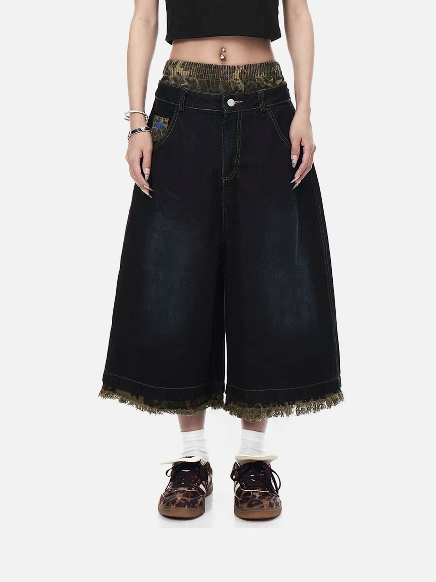 Camouflage Denim Jorts for Men | Aelfric Eden Longline Double Waist