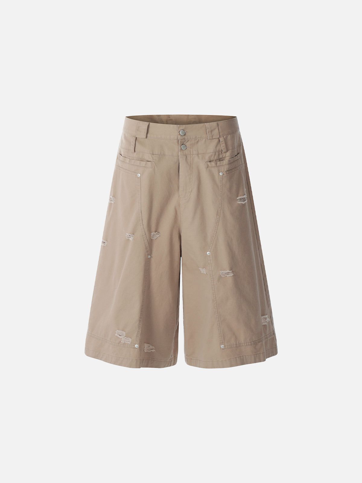 Distressed Double Knee Longline Shorts for Men | Aelfric Eden