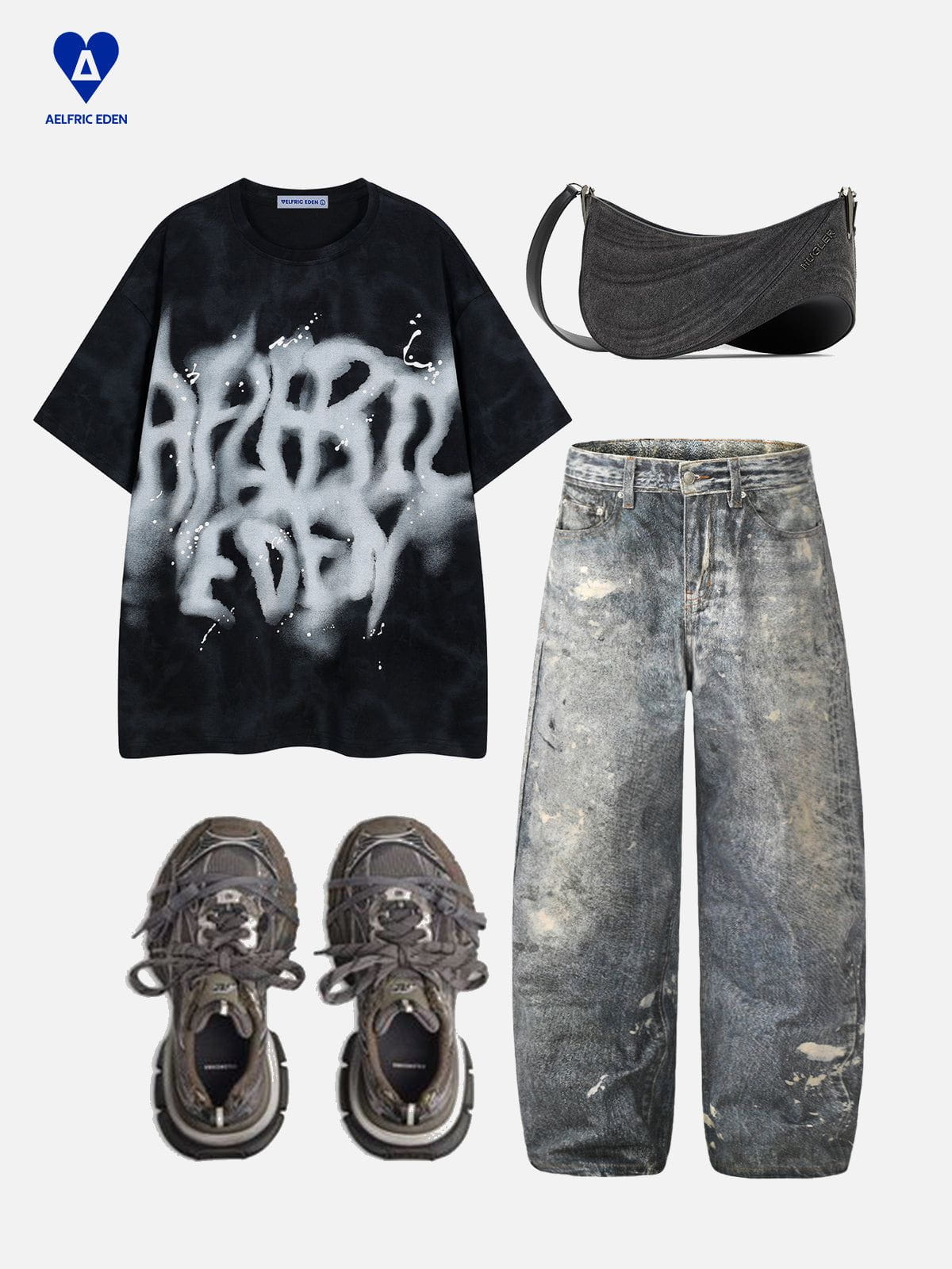 Baggy Jeans for Men with Print & Relaxed Fit | Aelfric Eden