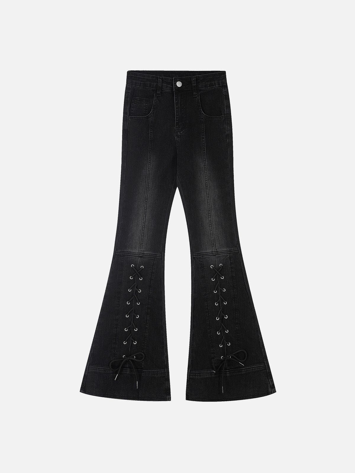 Washed Bootcut Jeans with Drawstring Waist | Aelfric Eden