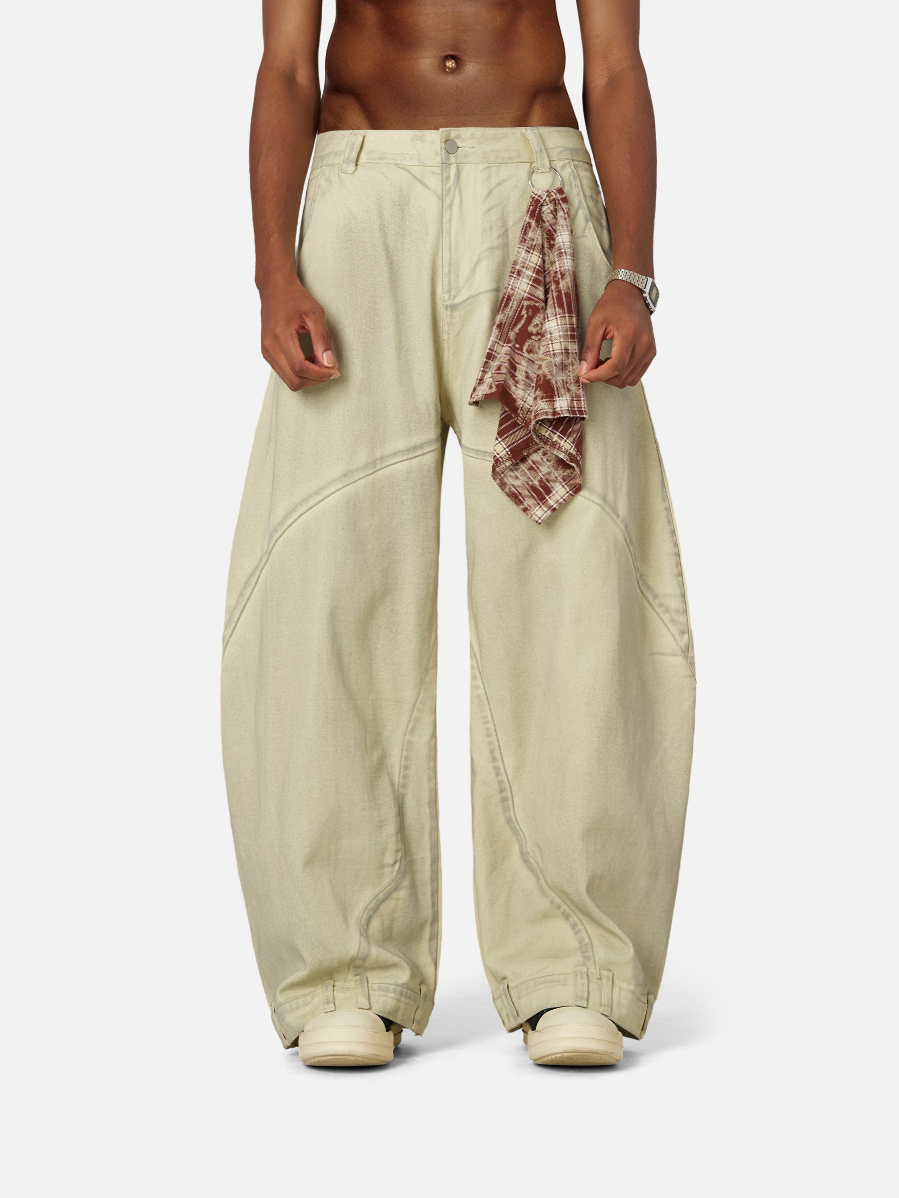 Reverse Super Baggy Jeans with Barrel Fit & Waistband Detail | Aelfric Eden