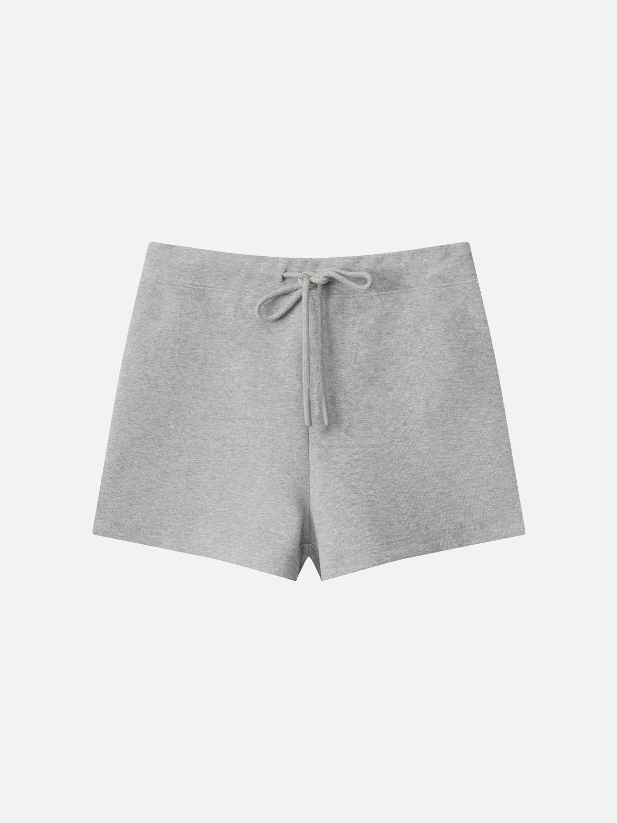 Solid Cotton Mini Shorts with Drawstring for Summer | Aelfric Eden